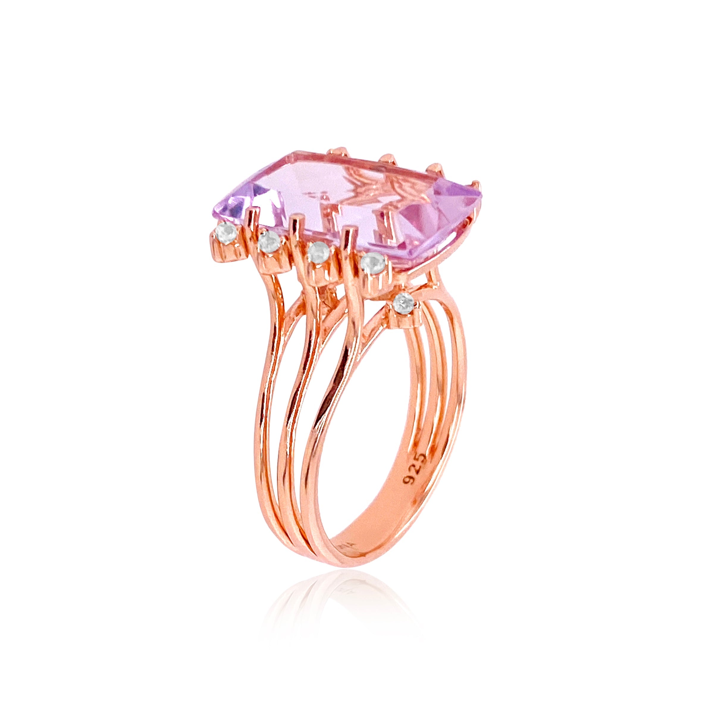 TRANSPARENZA Ring (0802) - Pink Amethyst / RG