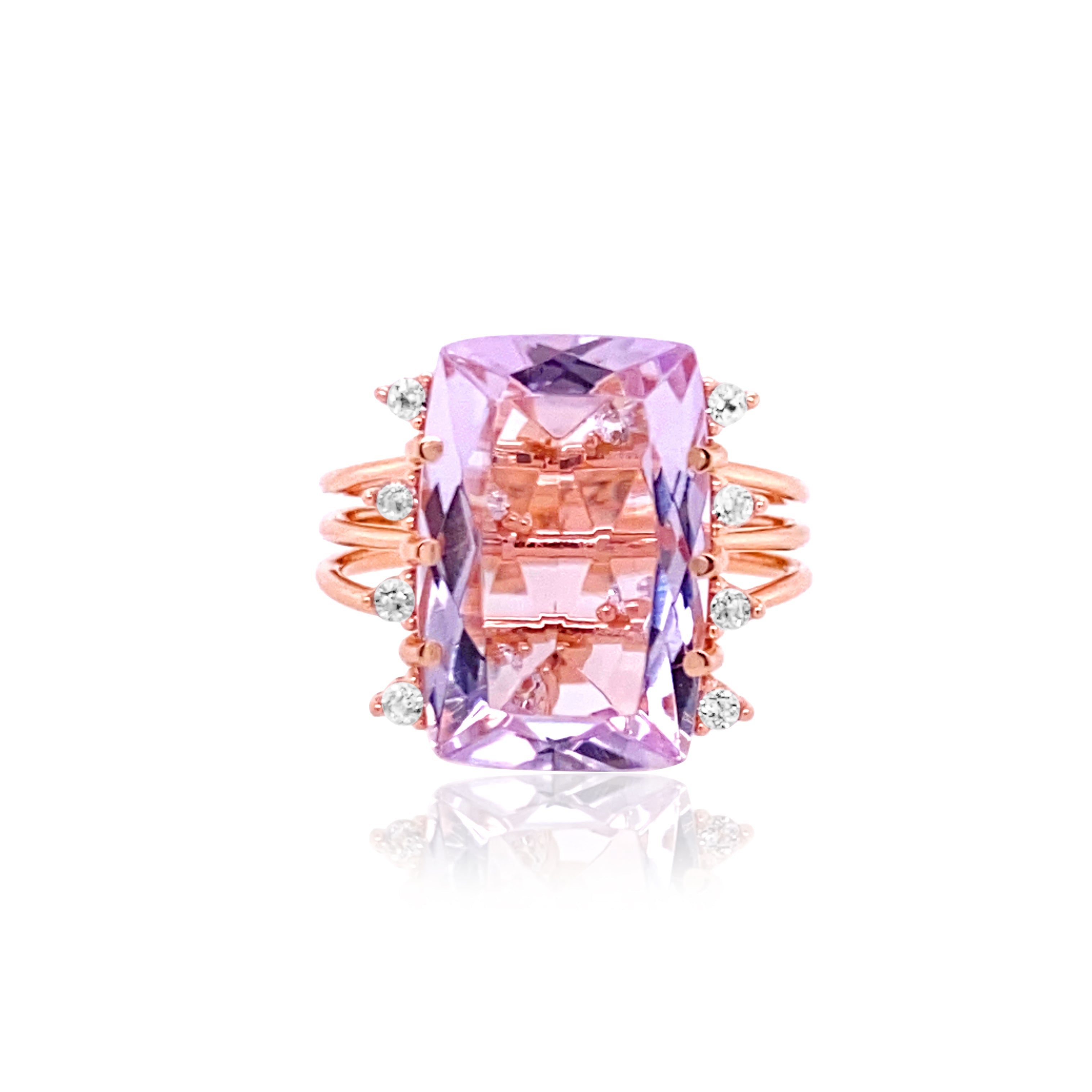 TRANSPARENZA Ring (0802) - Pink Amethyst / RG