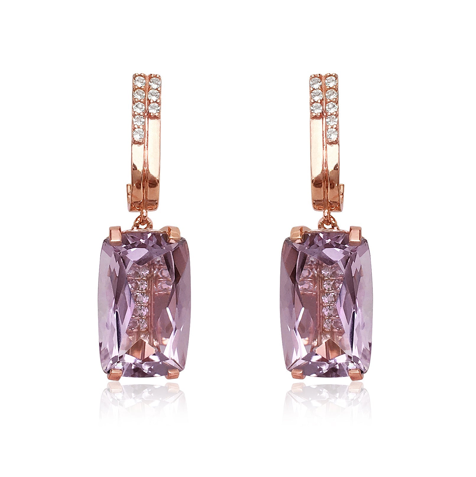 TRANSPARENZA Earrings (0890) - Pink Amethyst / RG