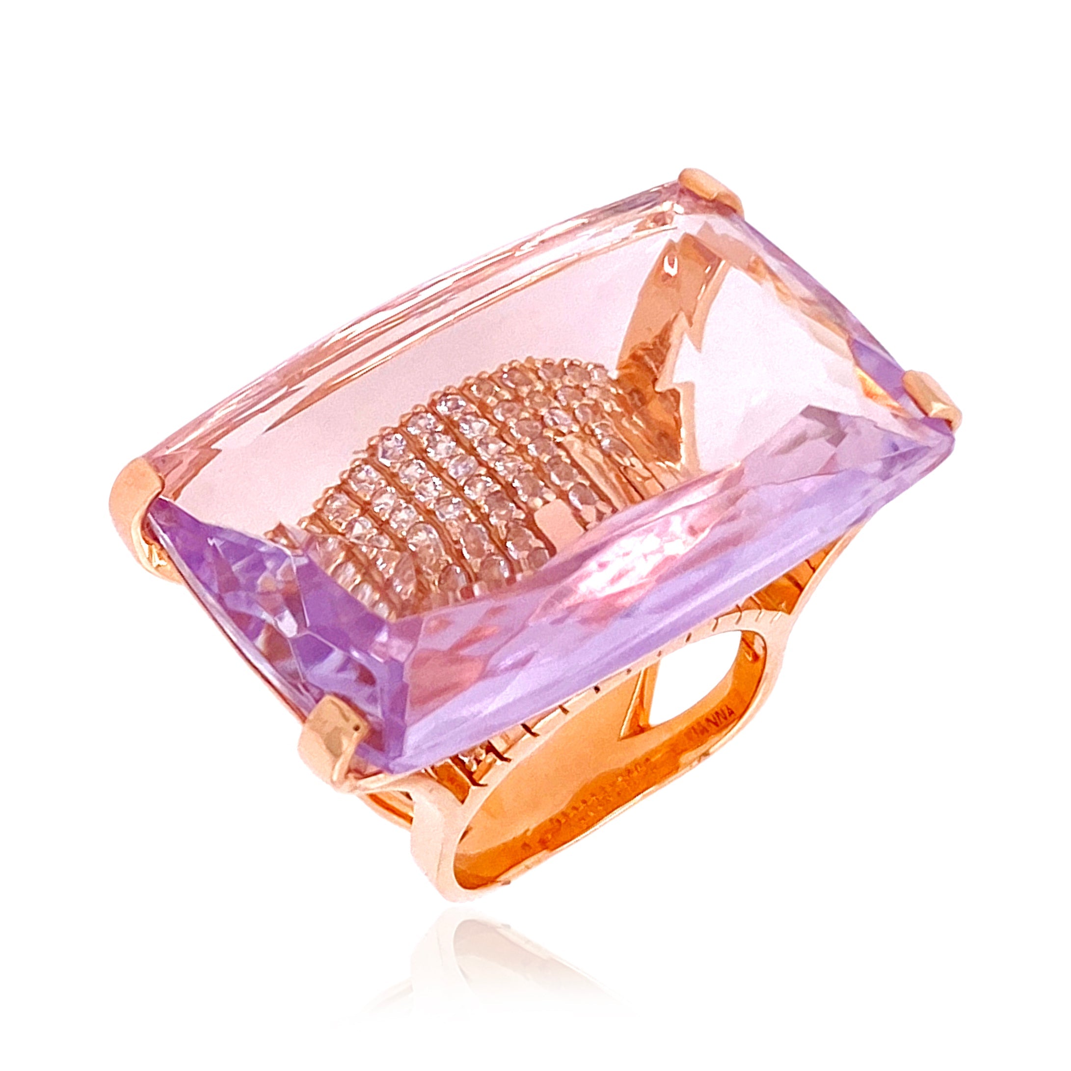 TRANSPARENZA Ring (0890) - Pink Amethyst / RG