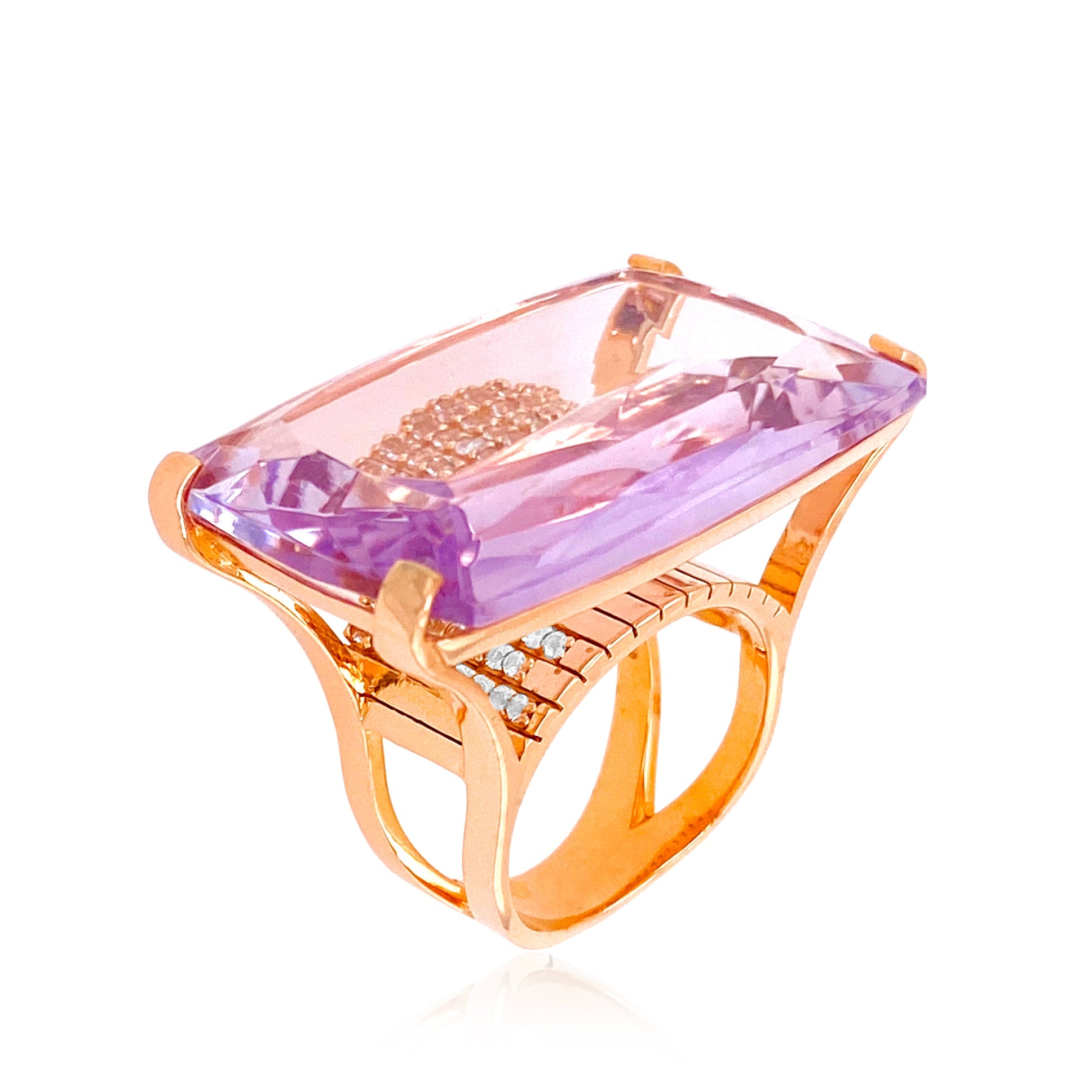 TRANSPARENZA Ring (0890) - Pink Amethyst / RG