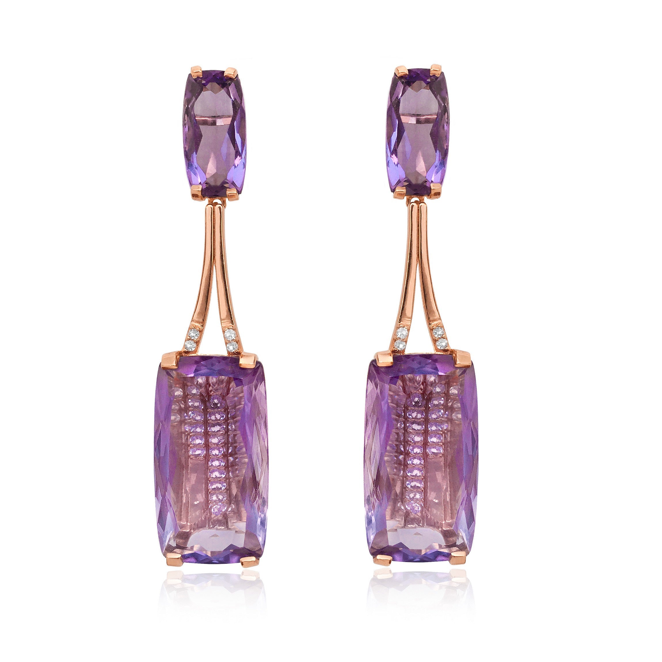 TRANSPARENZA Earrings (0890) - Amethyst / RG