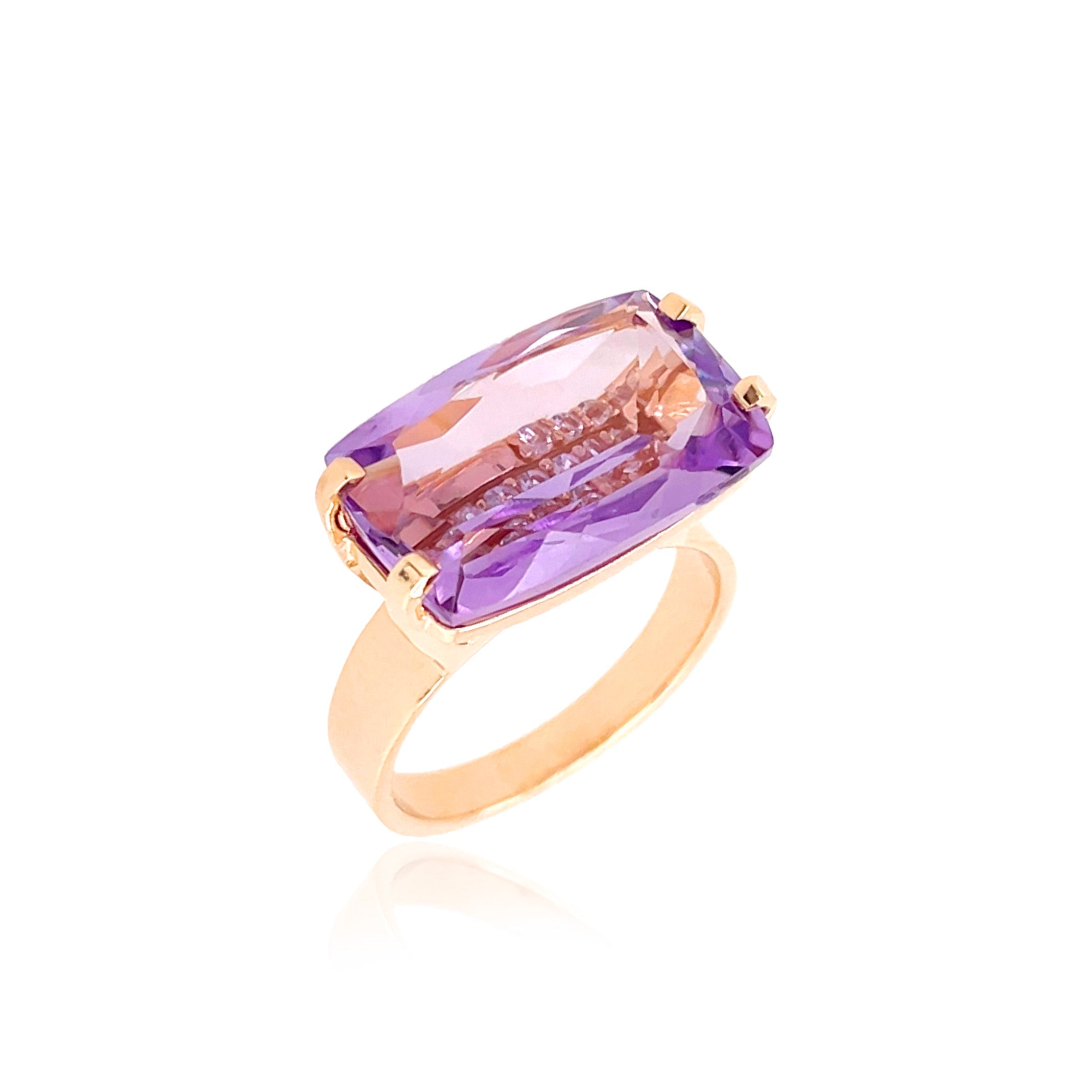 TRANSPARENZA Ring (0890) - Pink Amethyst / RG