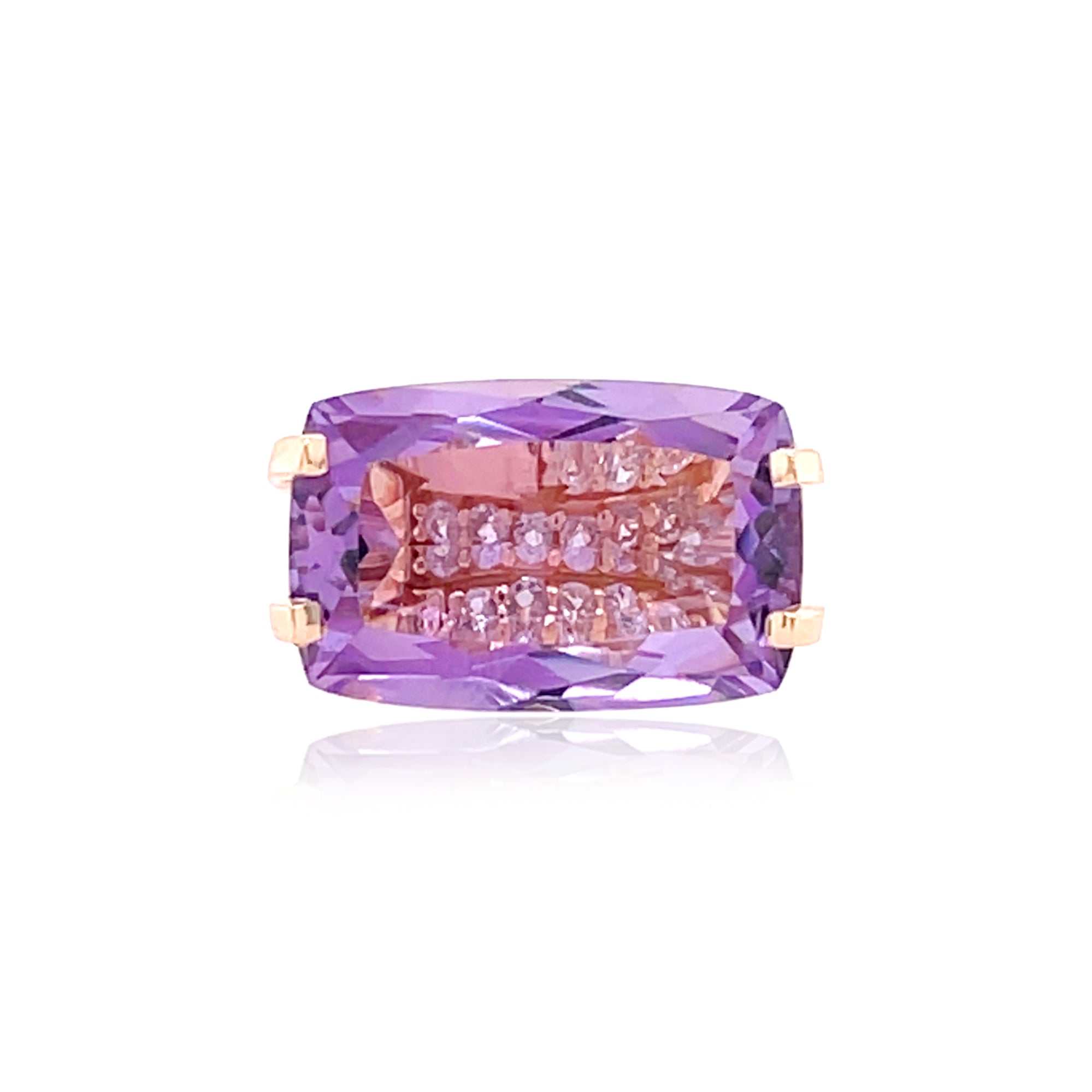 TRANSPARENZA Ring (0890) - Pink Amethyst / RG