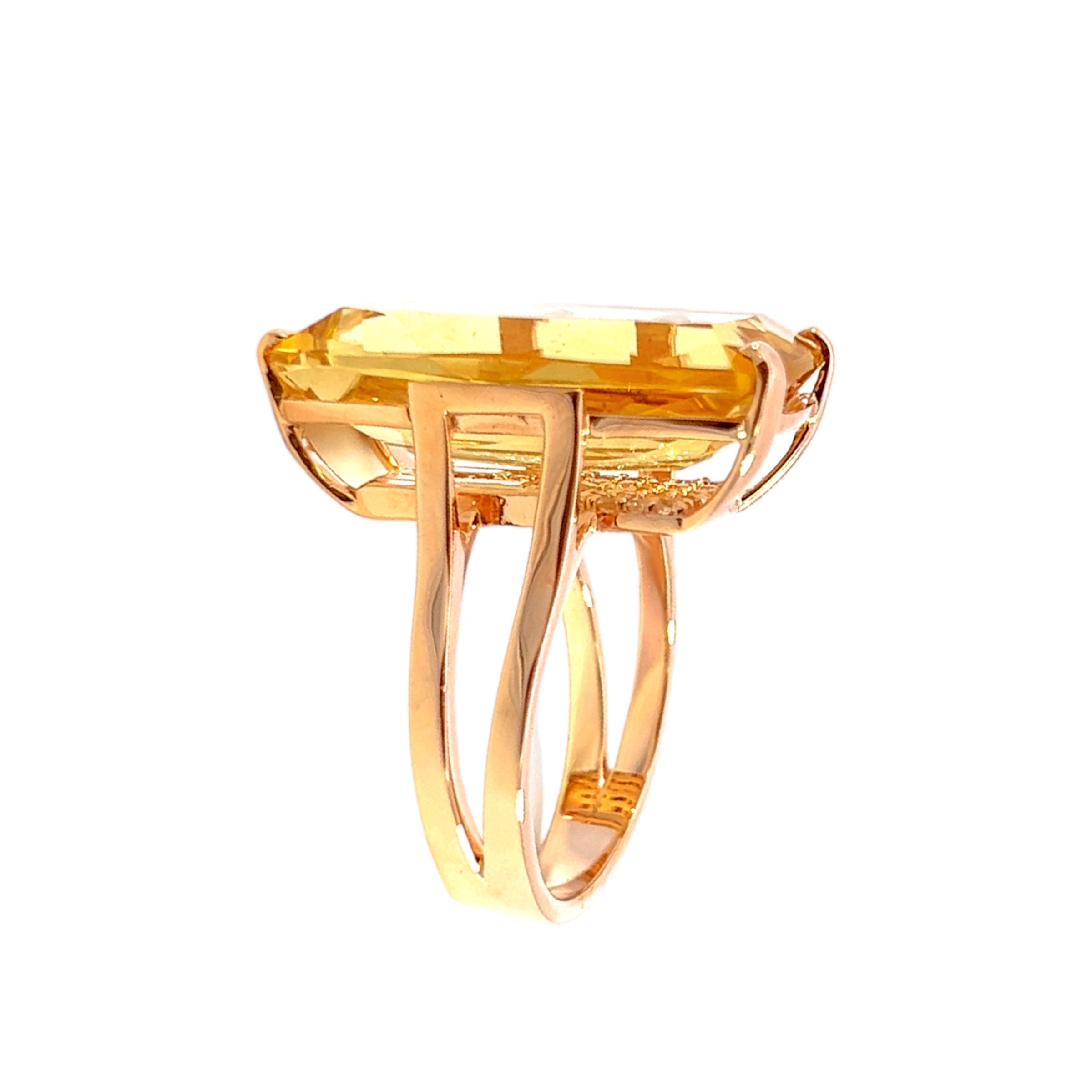 TRANSPARENZA Ring (0890) - Yellow Light Citrine / RG