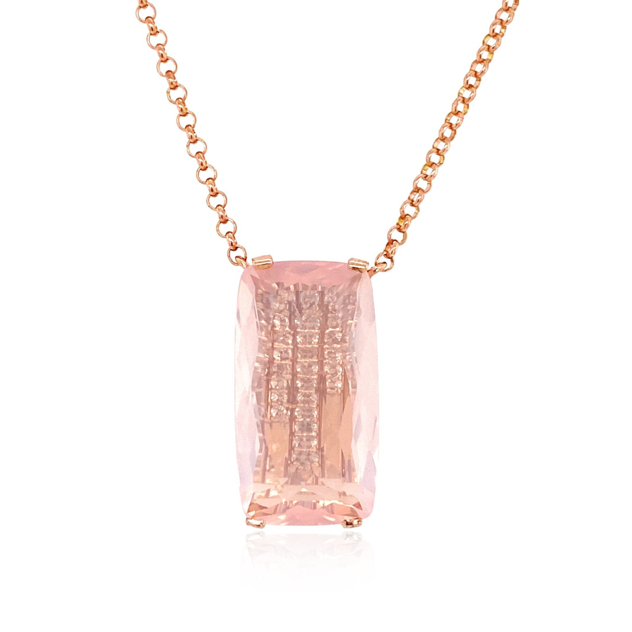 TRANSPARENZA Necklace (0890) - Rose Quartz / RG