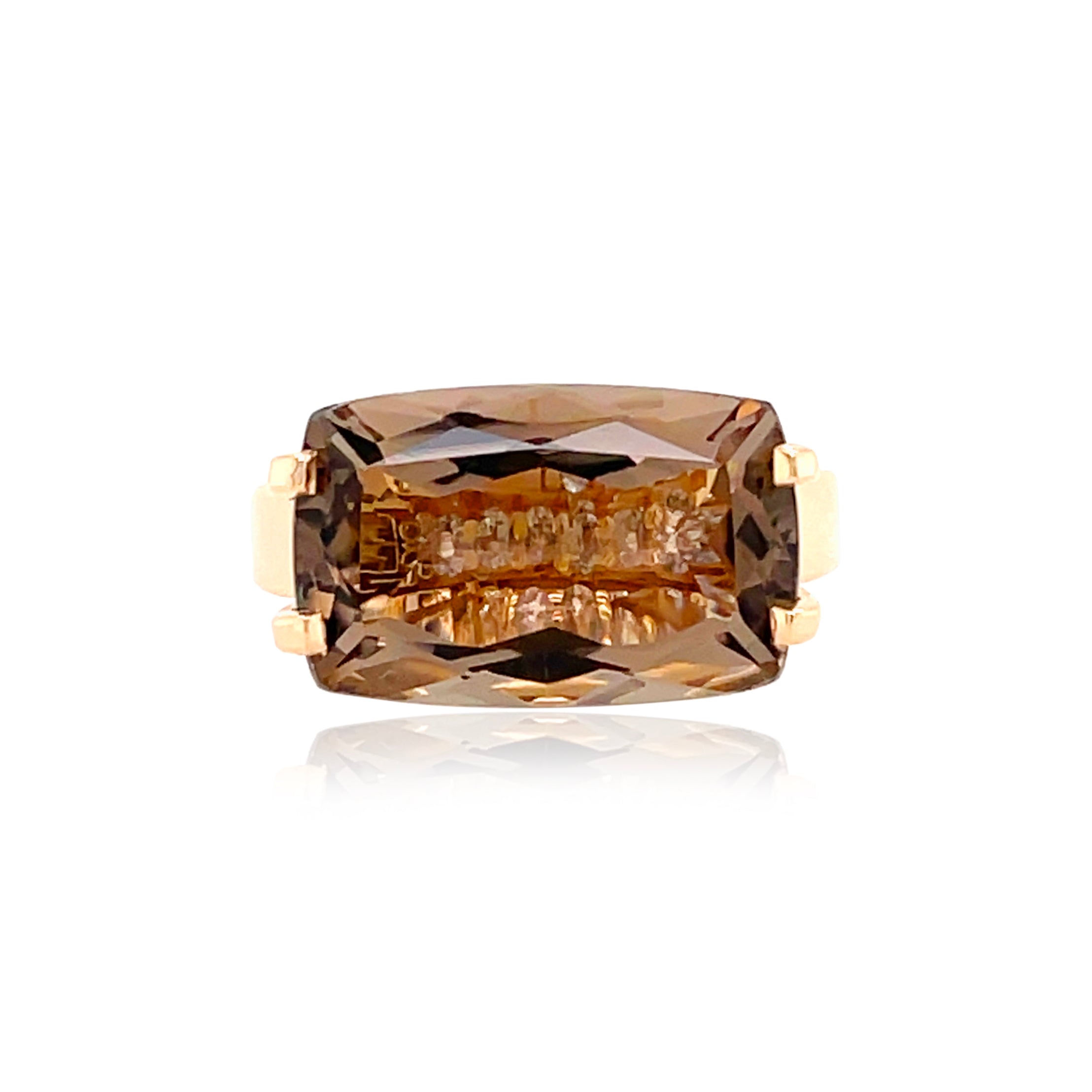 TRANSPARENZA Ring (0890) - Smoky Quartz / RG