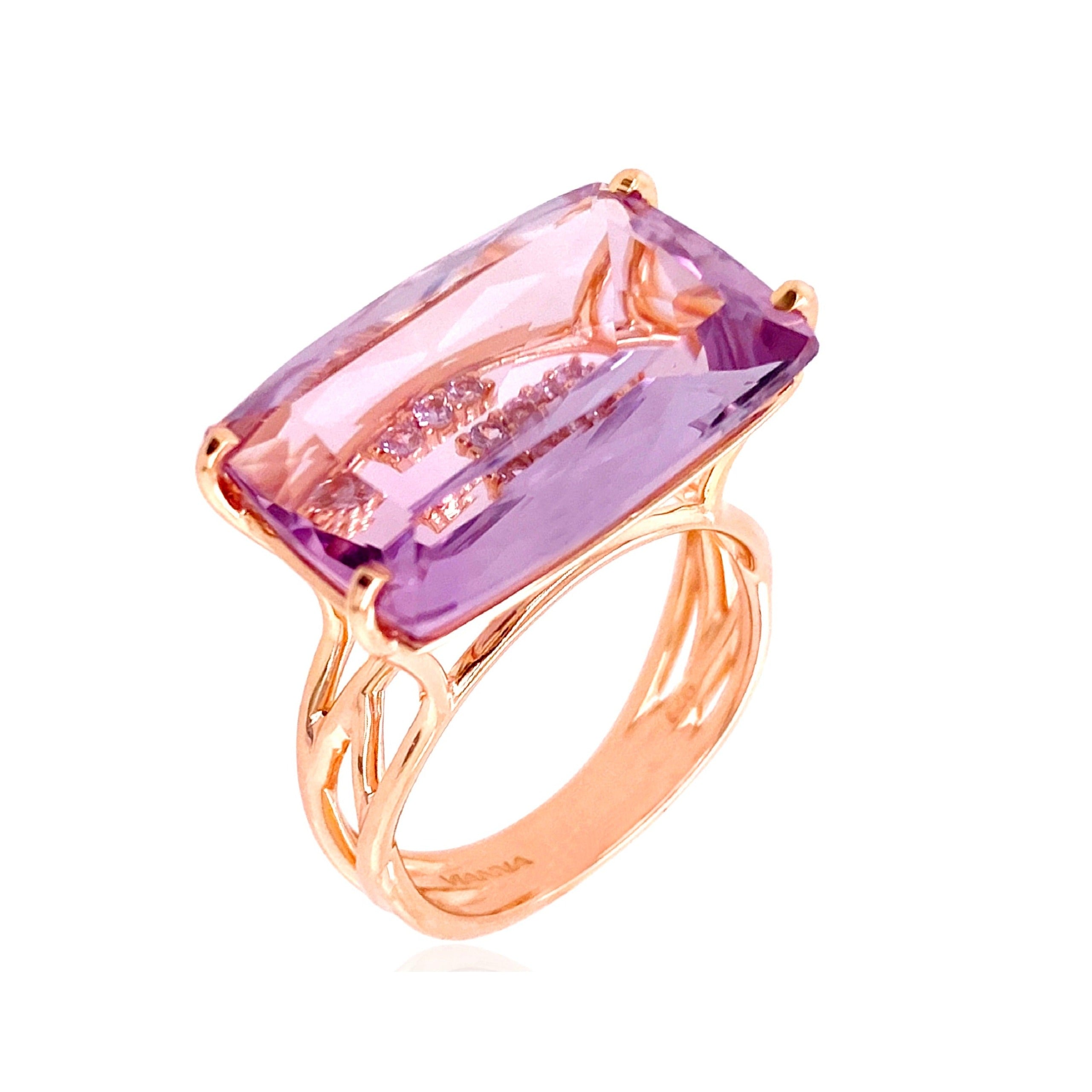 TRANSPARENZA Ring (1052) - Pink Amethyst / RG