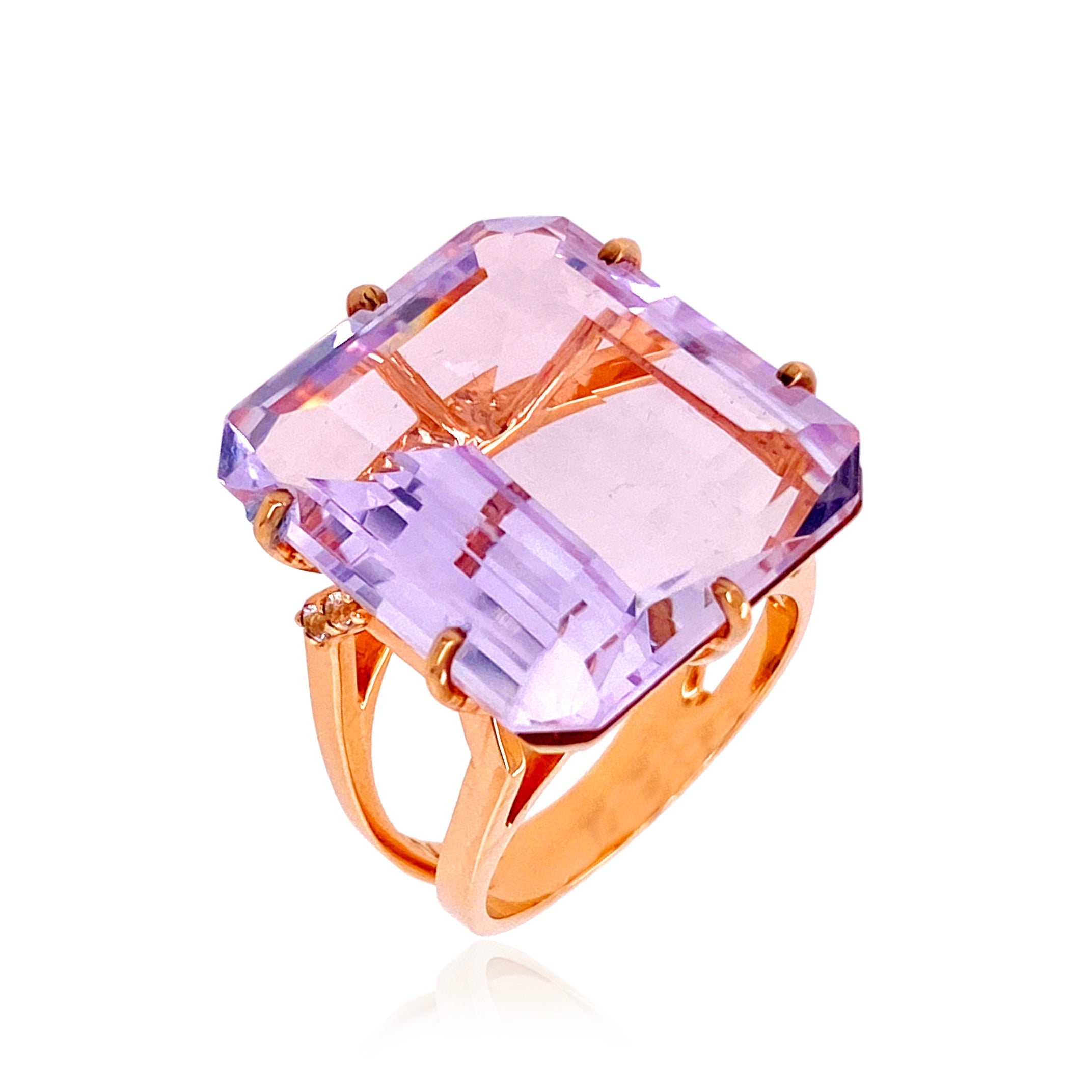 COLUNA Ring (1156) - Pink Amethyst / RG