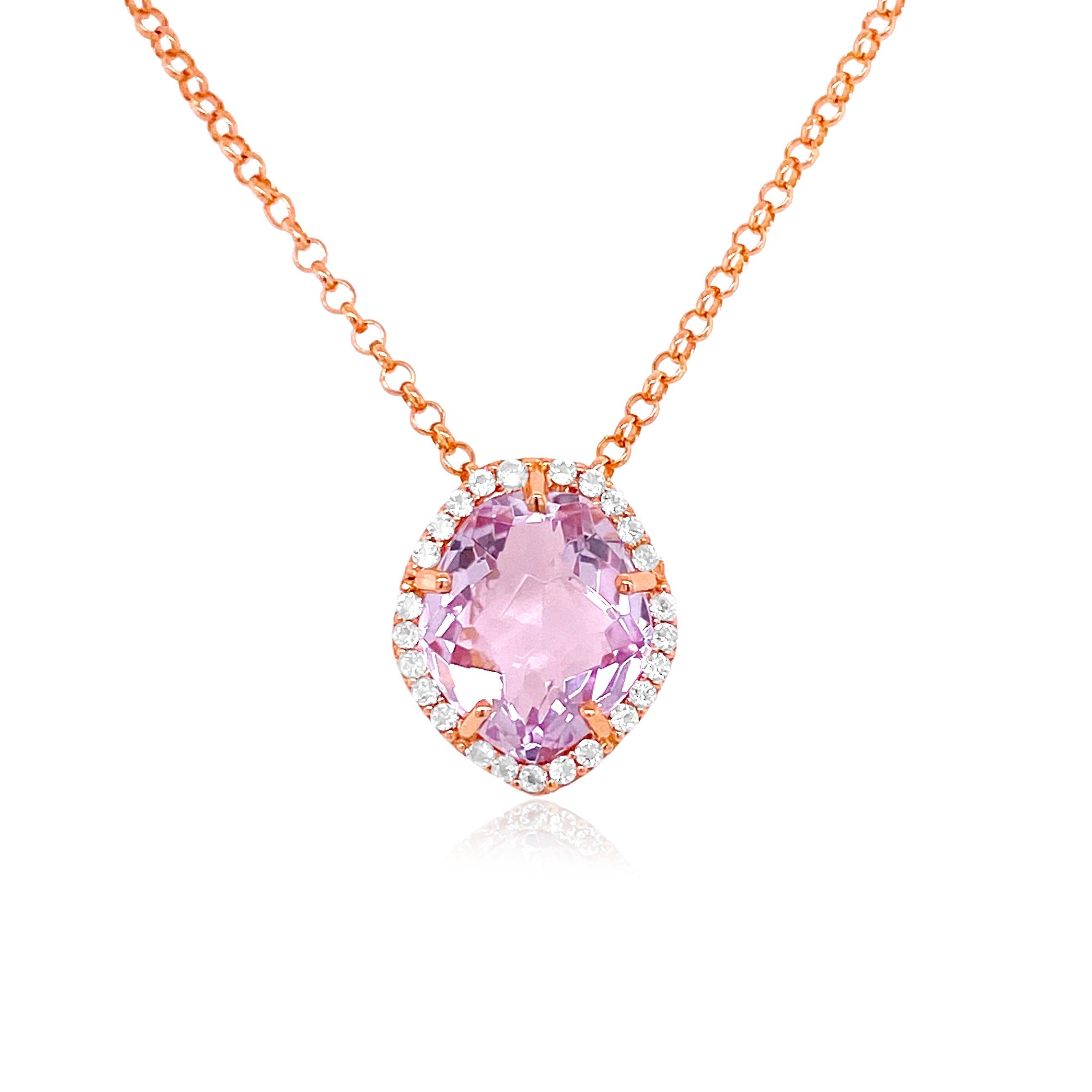 PANORAMA Necklace (1260) - Pink Amethyst / RG