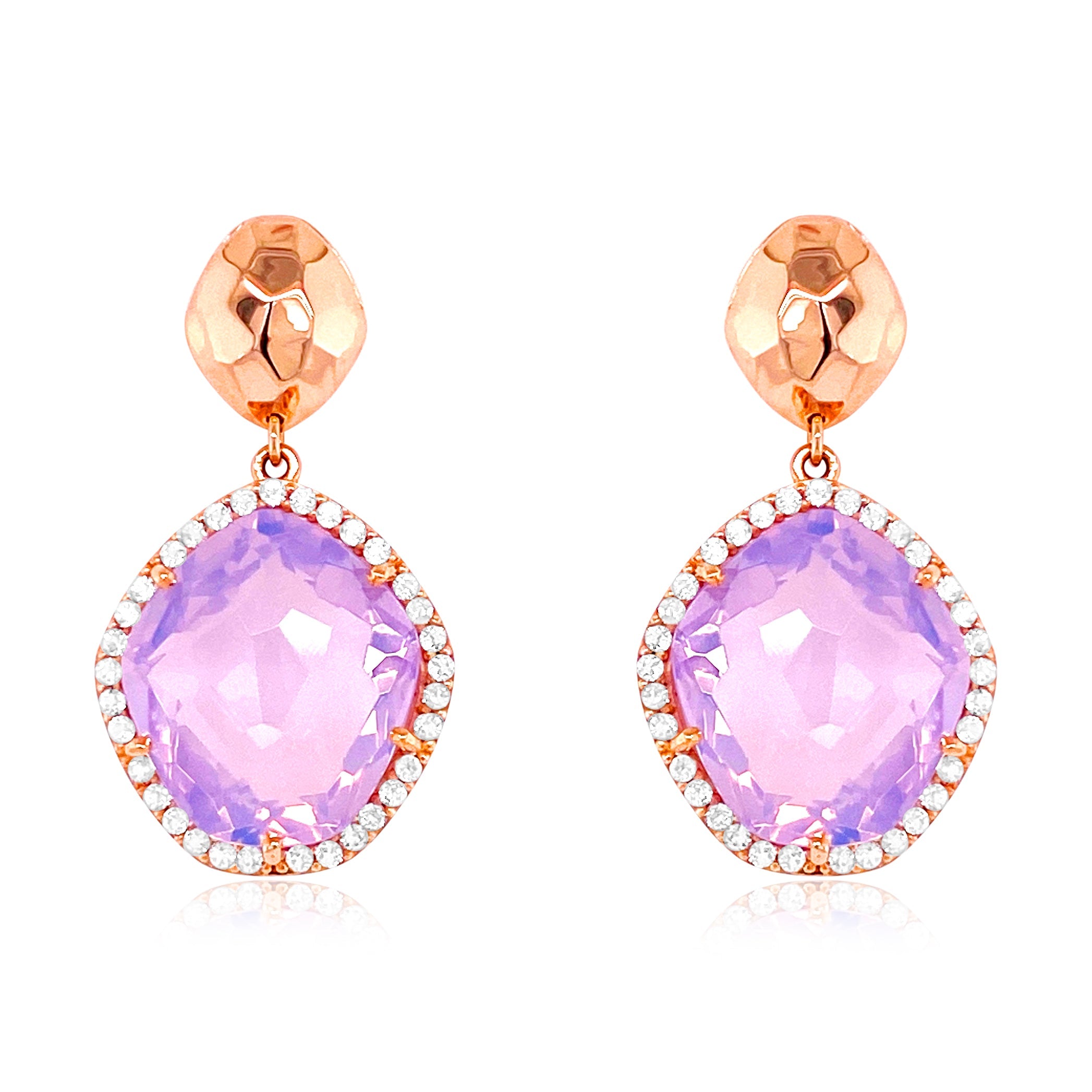 PANORAMA Earrings (1260) - Lilac Opal Amethyst / RG