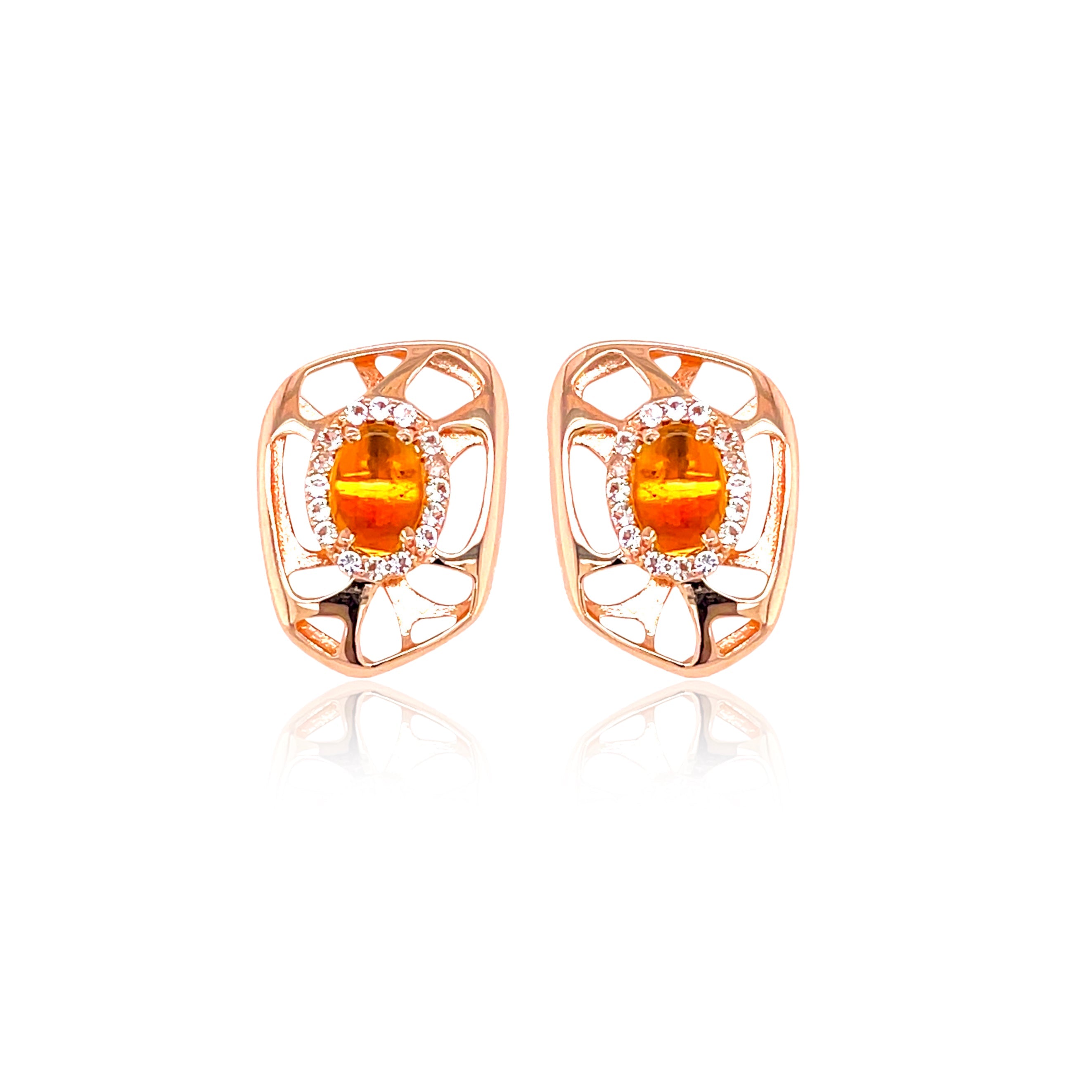 PULSE Earrings (1286) - Citrine / RG