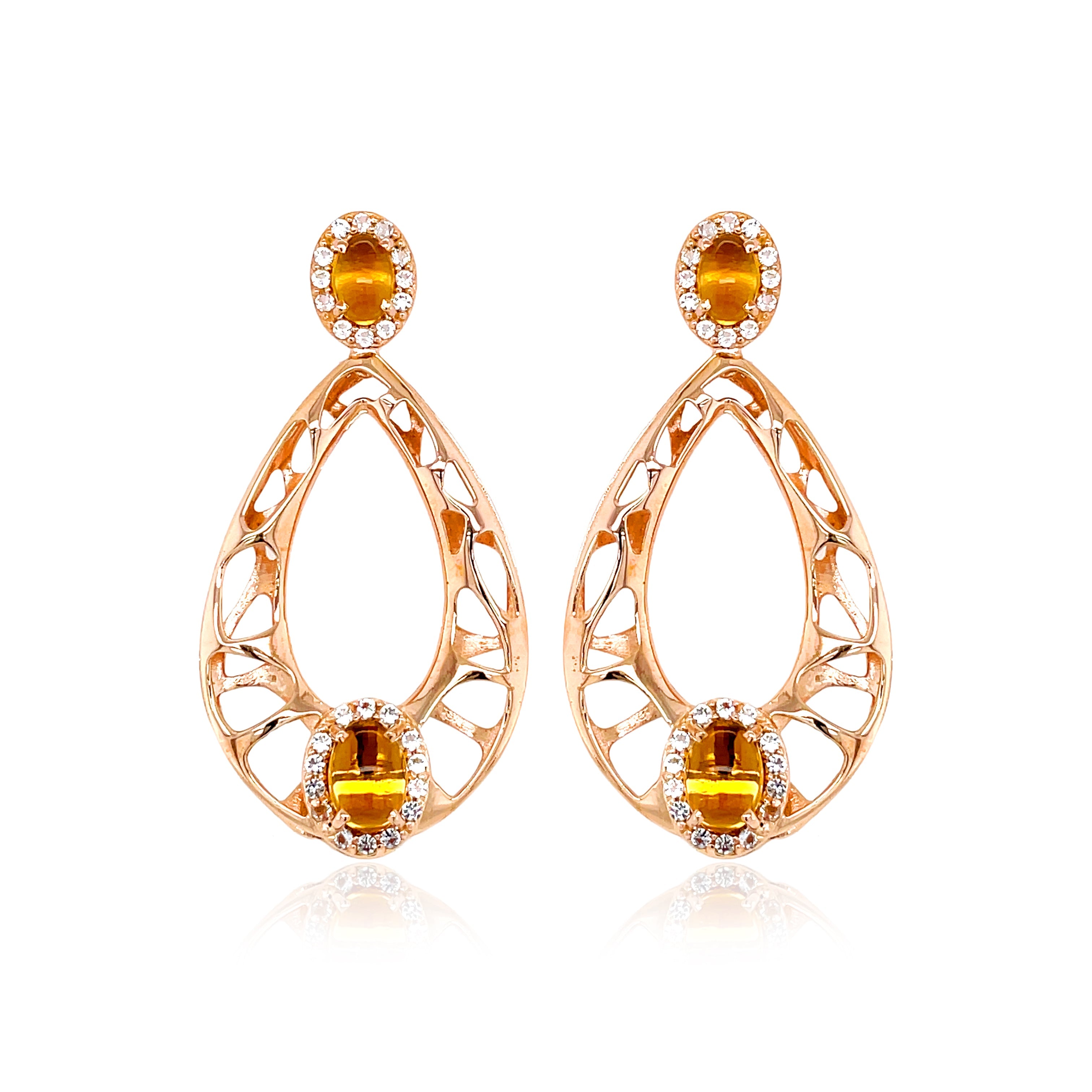 PULSE Earrings (1286) - Citrine / RG