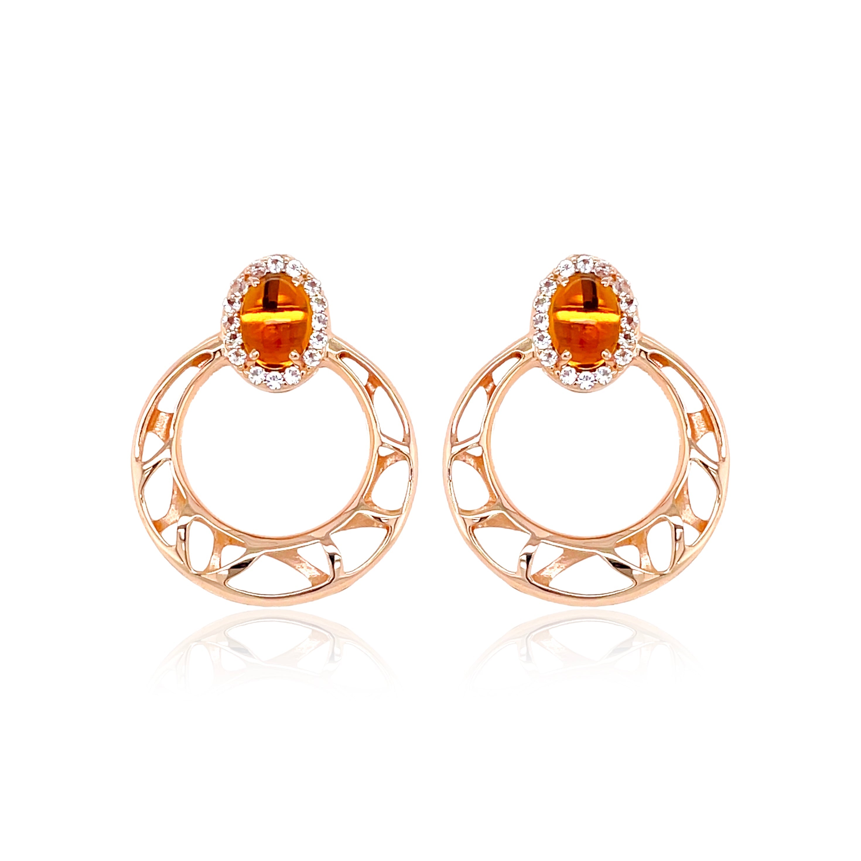 PULSE Earrings (1286) - Citrine / RG