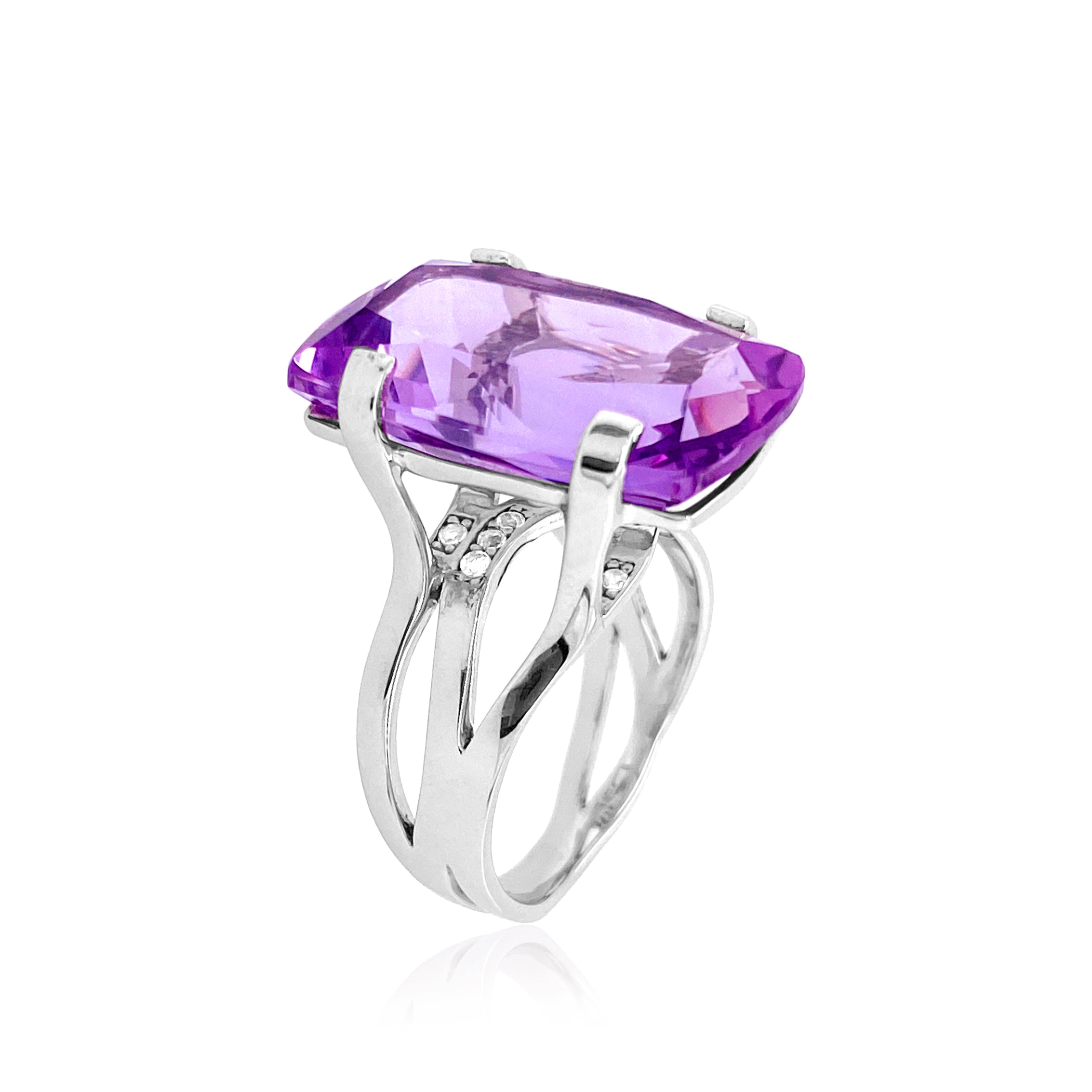 TRANSPARENZA Ring (0777) - Pink Amethyst / SS