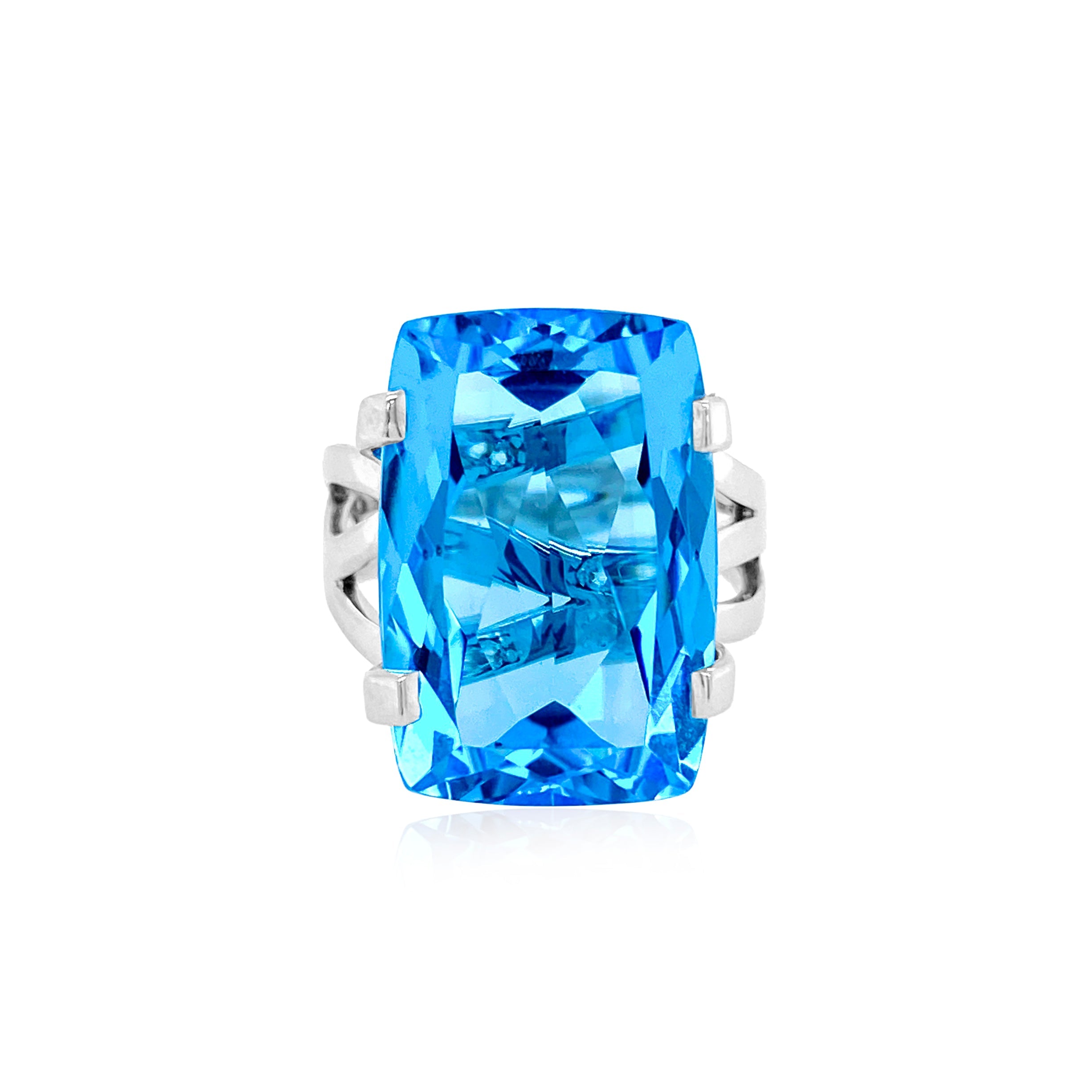 TRANSPARENZA Ring (0777) - Blue Topaz / SS