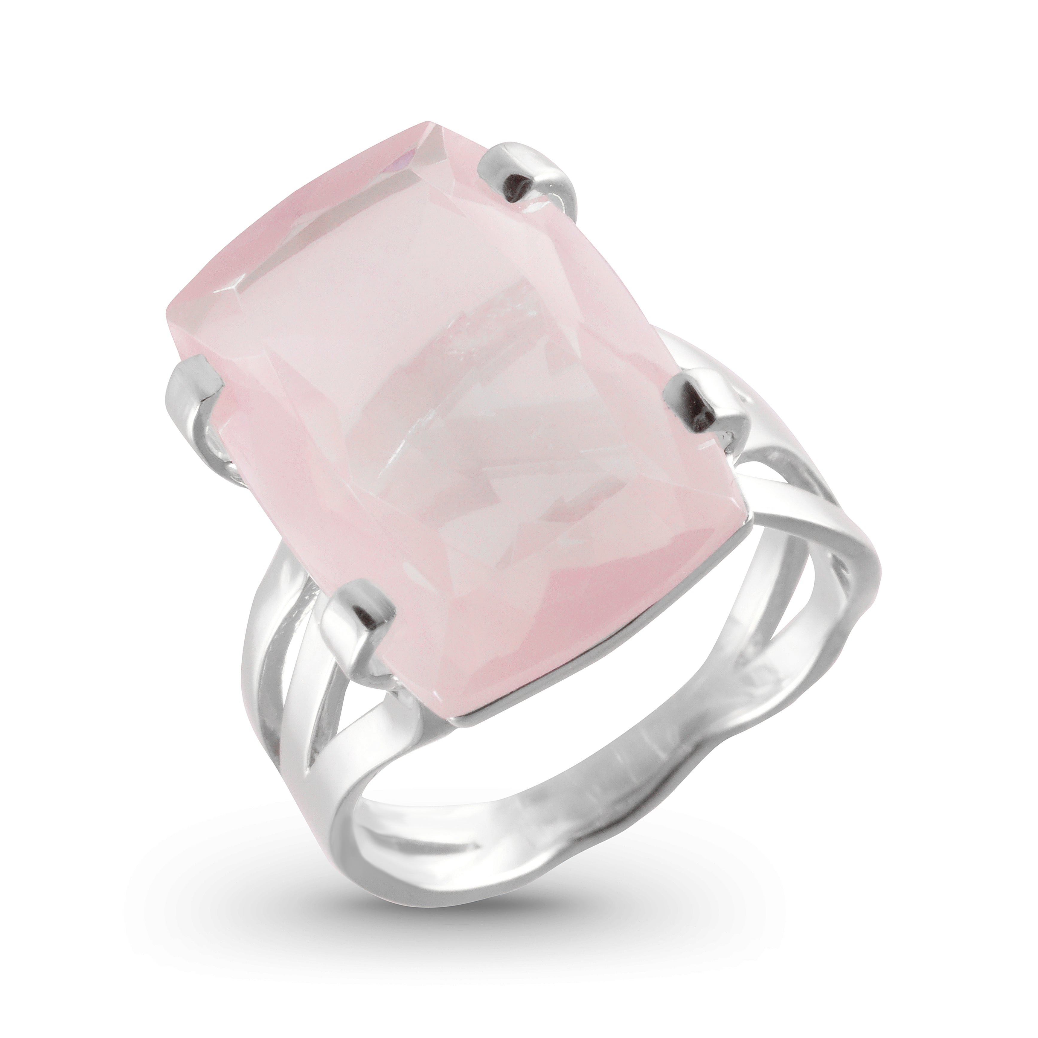 TRANSPARENZA Ring (0777) - Rose Quartz / SS