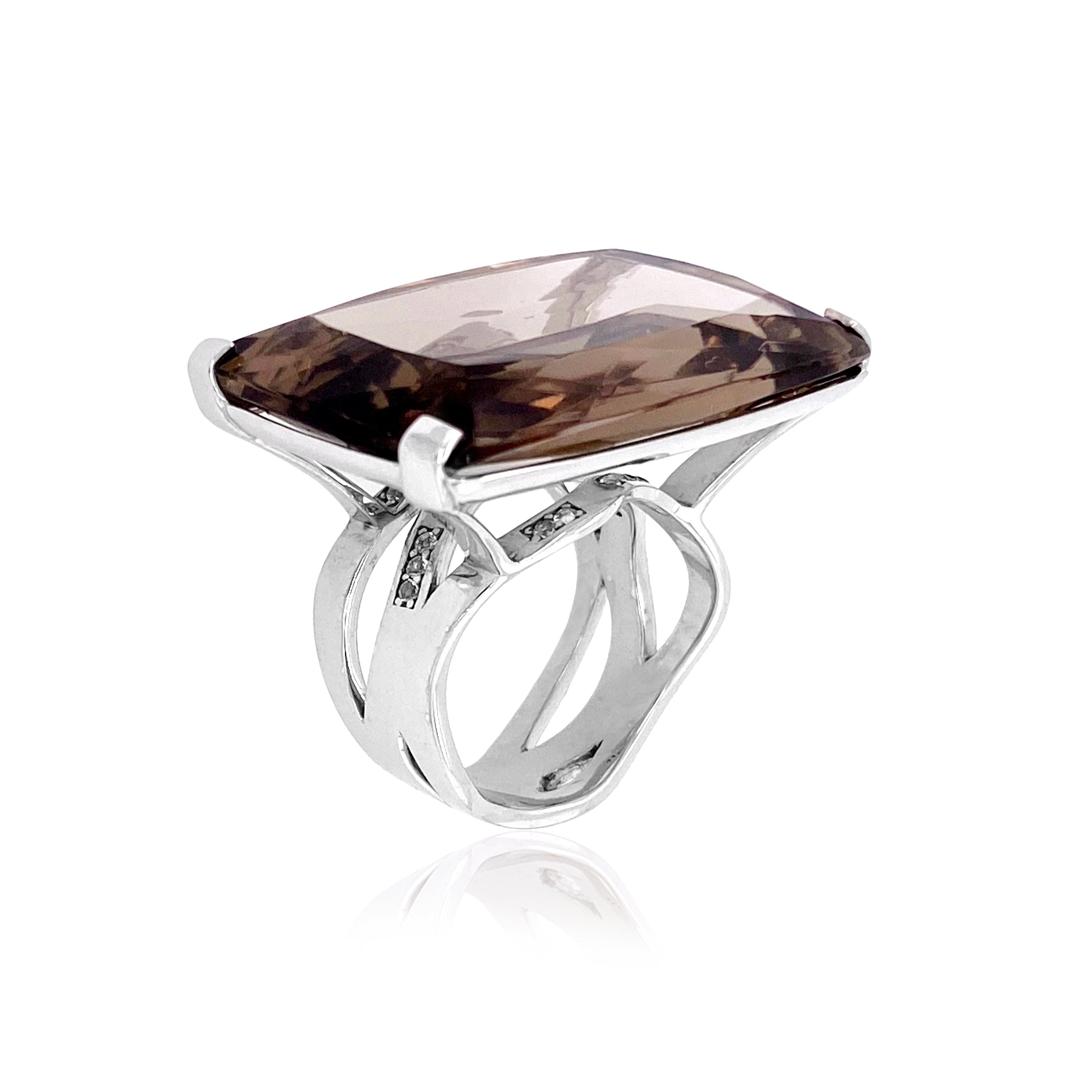 TRANSPARENZA Ring (0777) - Smoky Quartz / SS