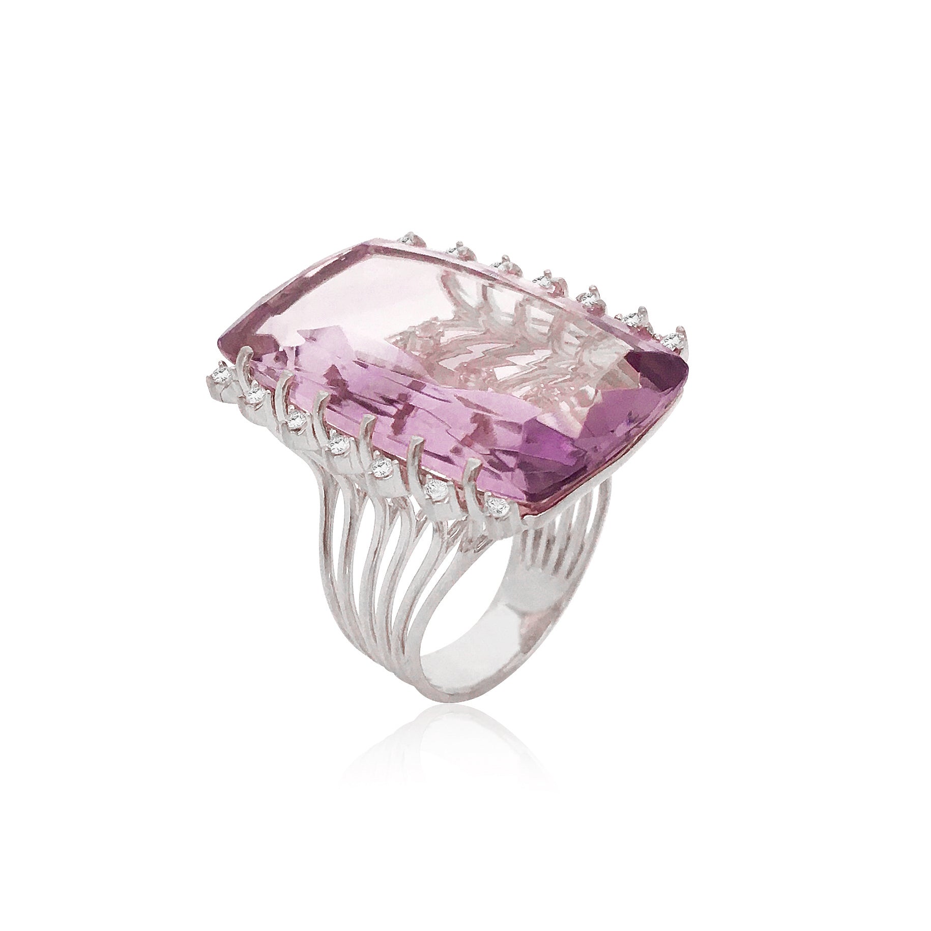 TRANSPARENZA Ring (0802) - Pink Amethyst / SS