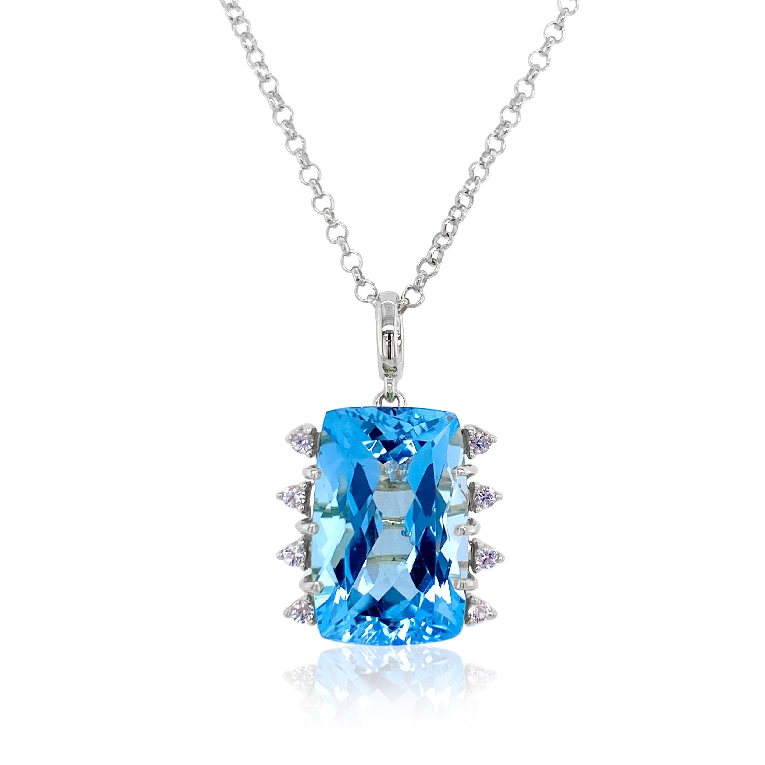 TRANSPARENZA Necklace (0802) - Blue Topaz / SS