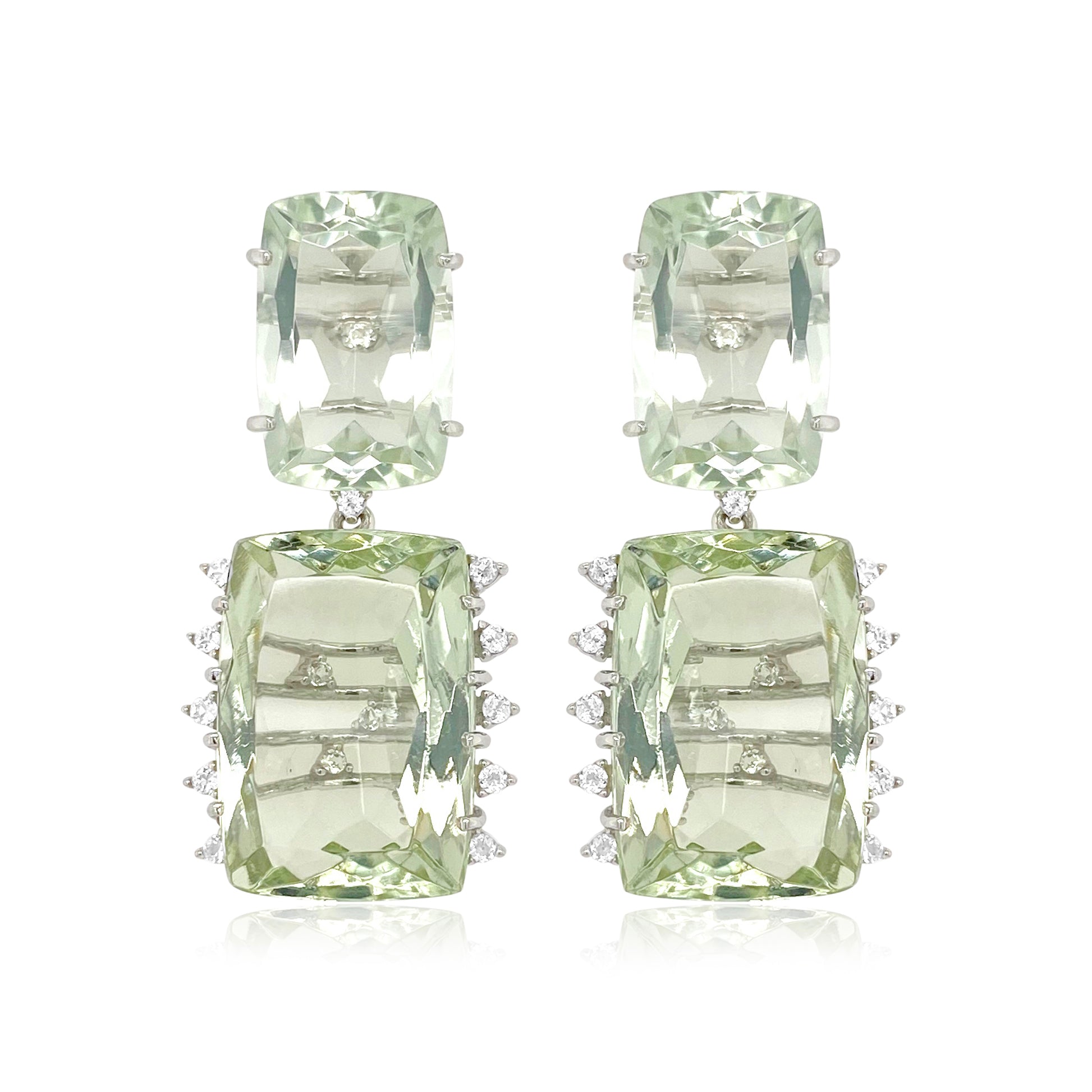 TRANSPARENZA Earrings (0802) - Prasiolite / SS