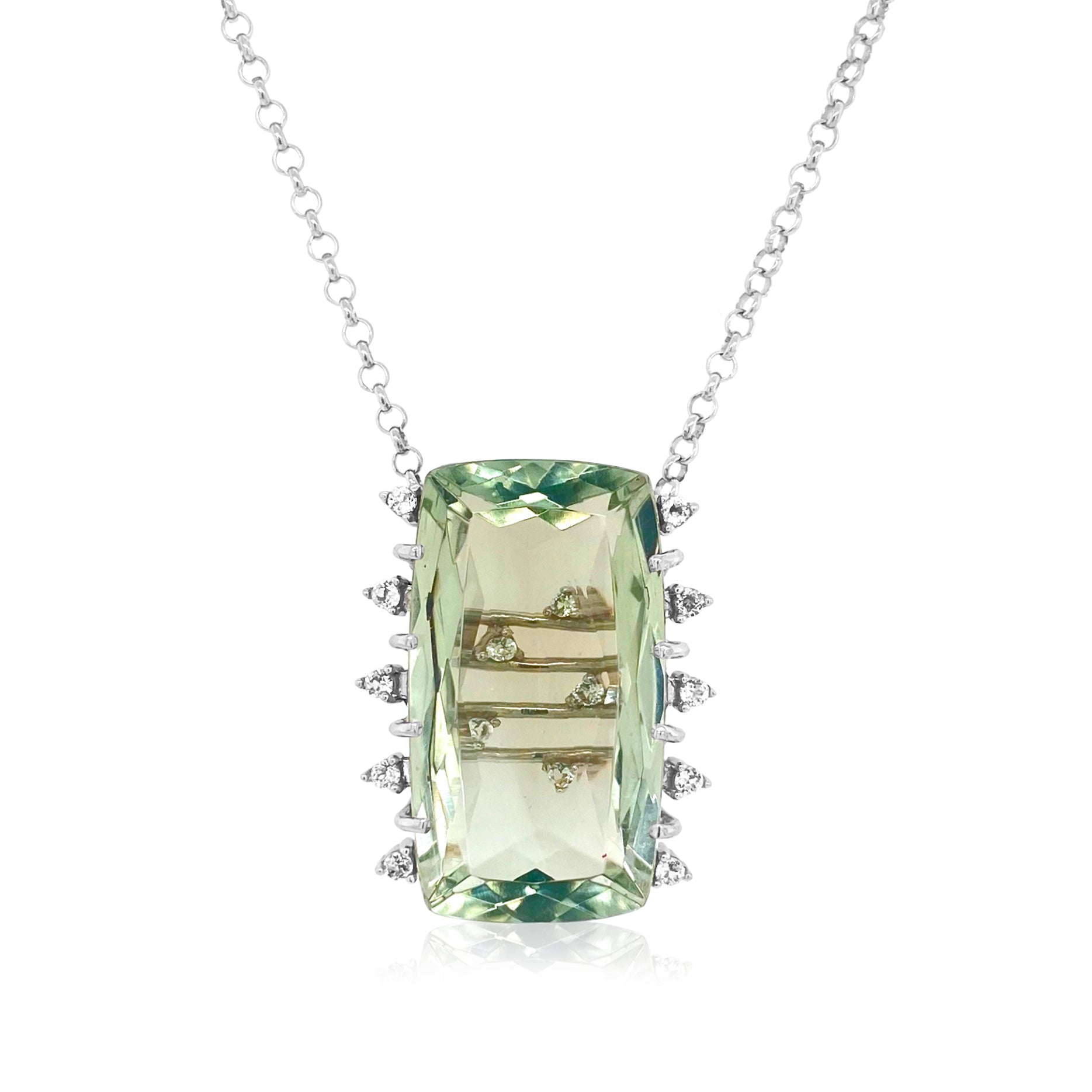 TRANSPARENZA Necklace (0802) - Prasiolite / SS