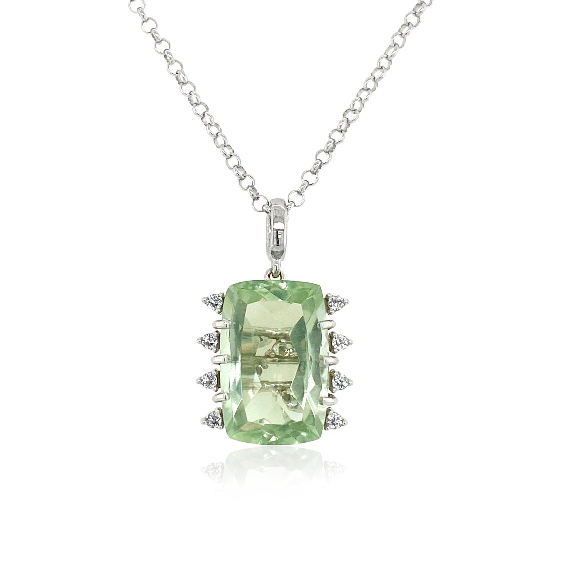 TRANSPARENZA Necklace (0802) - Prasiolite / SS