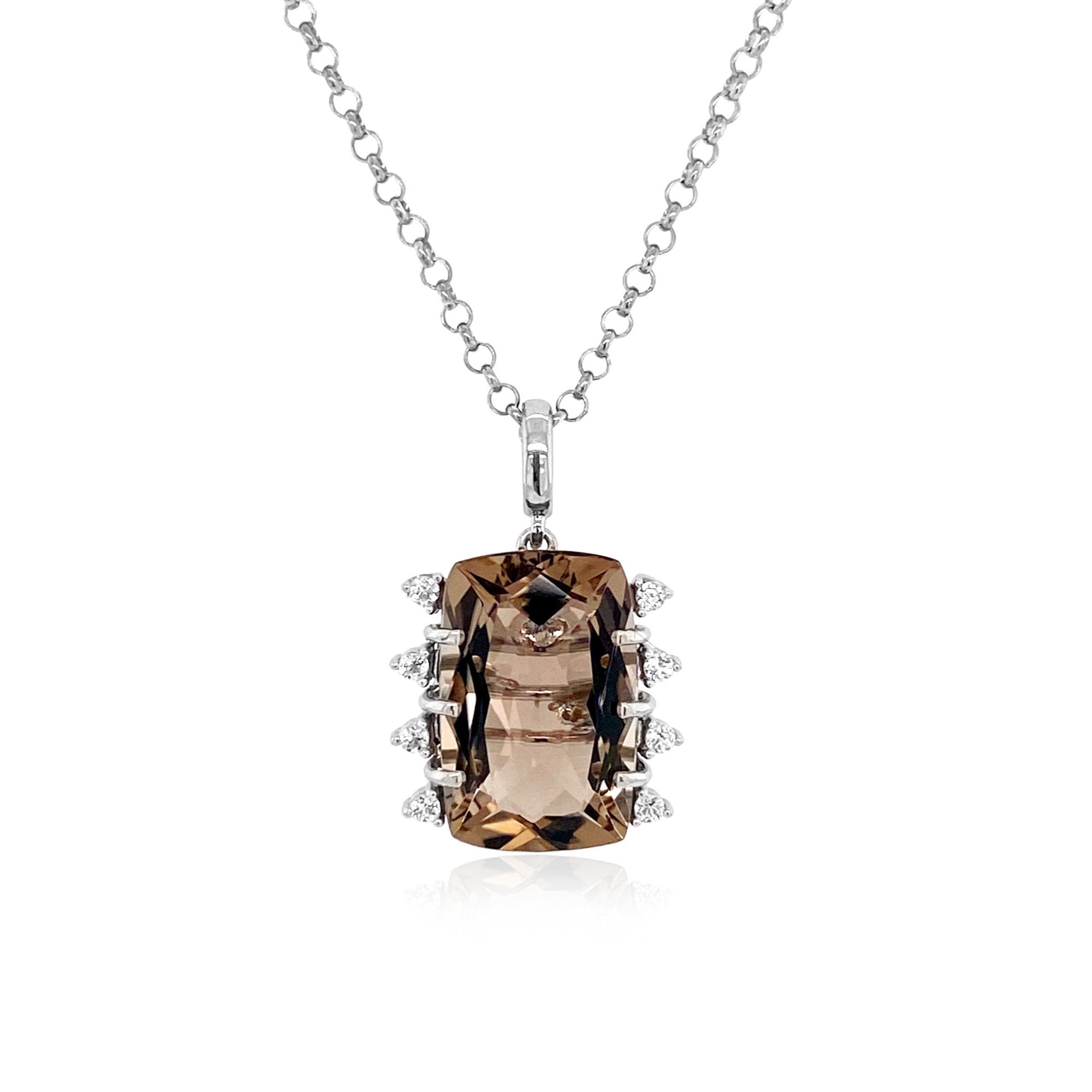 TRANSPARENZA Necklace (0802) - Smoky Quartz / SS