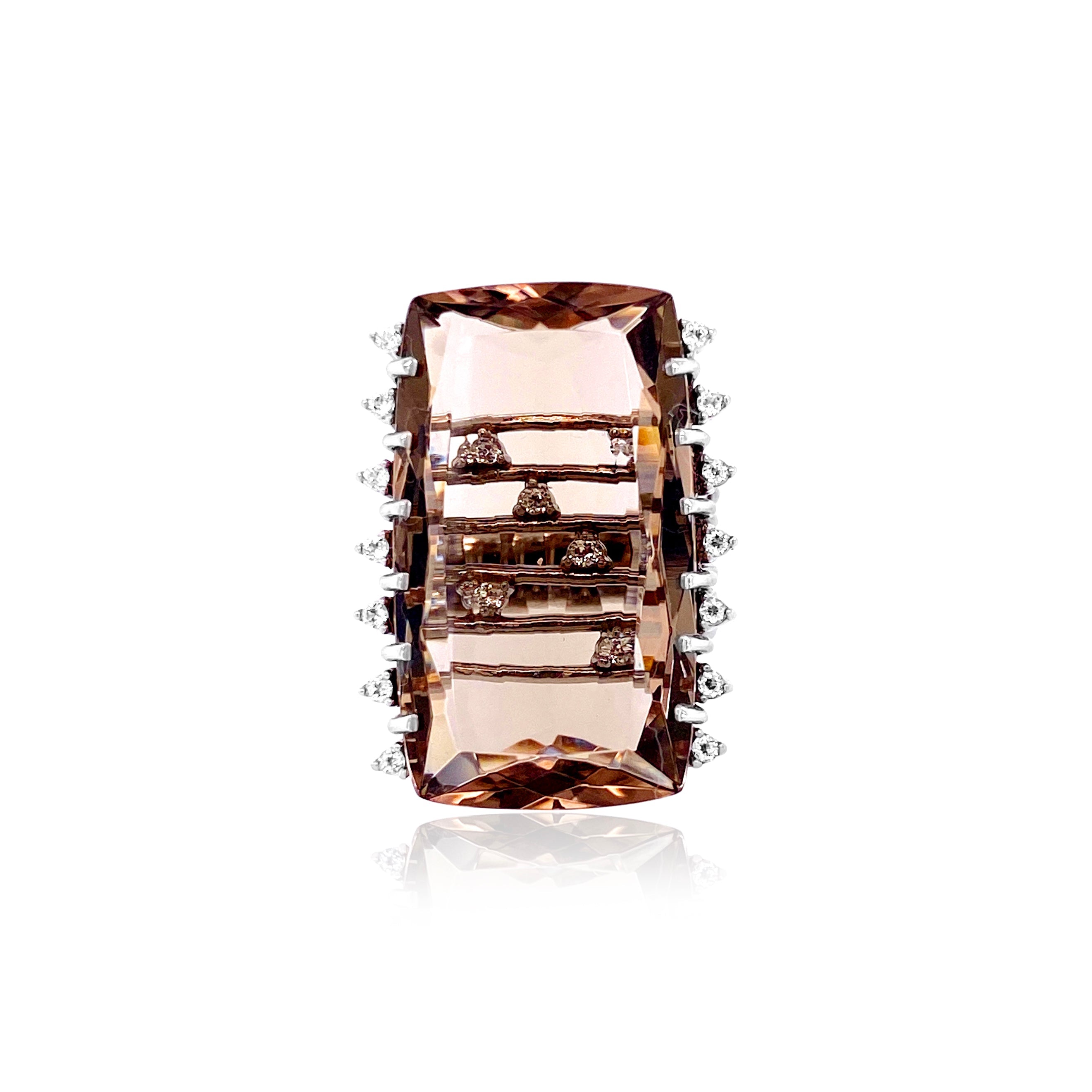 TRANSPARENZA Ring (0802) - Smoky Quartz / SS