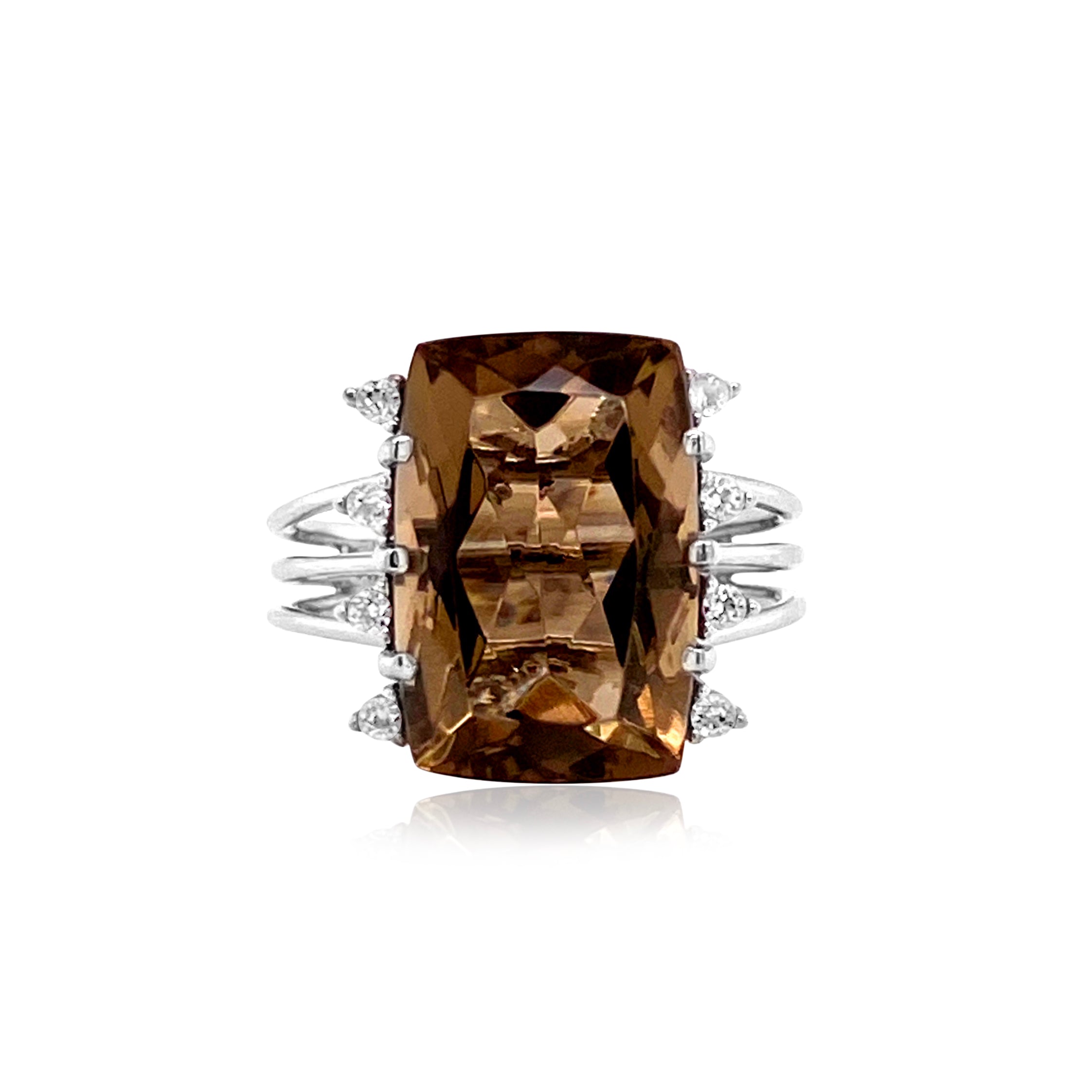 TRANSPARENZA Ring (0802) - Smoky Quartz / SS