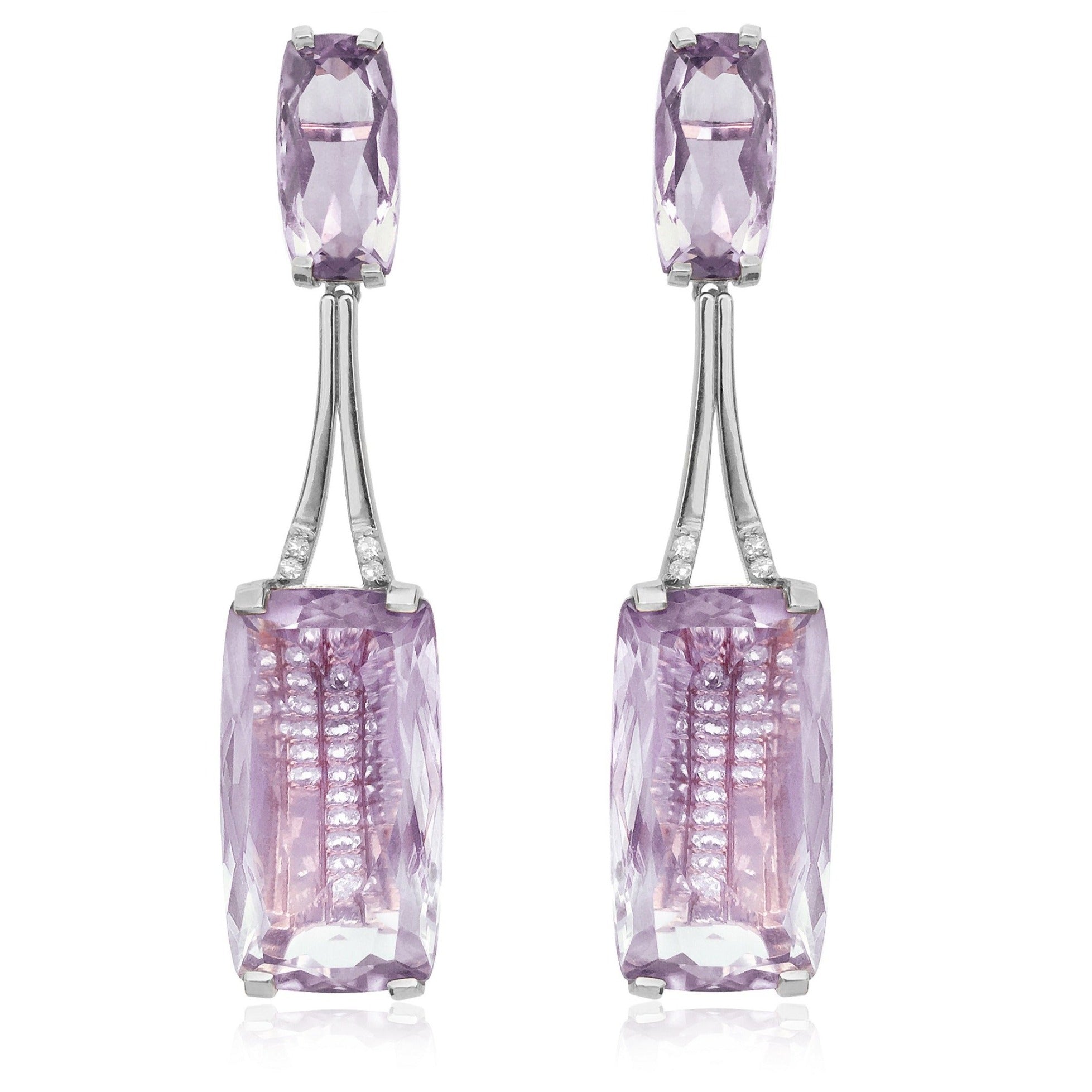 TRANSPARENZA Earrings (0890) - Pink Amethyst / SS