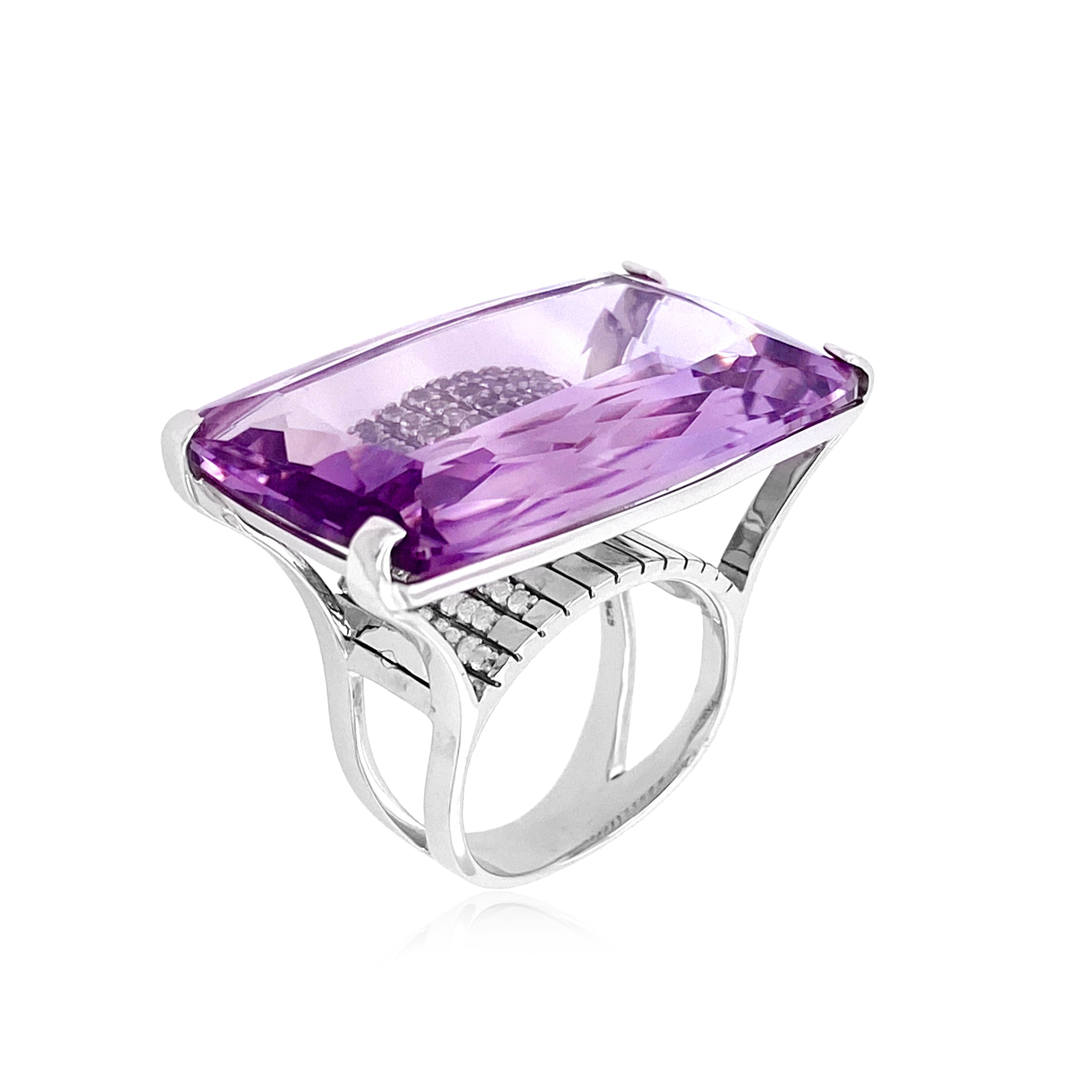 TRANSPARENZA Ring (0890) - Pink Amethyst / SS