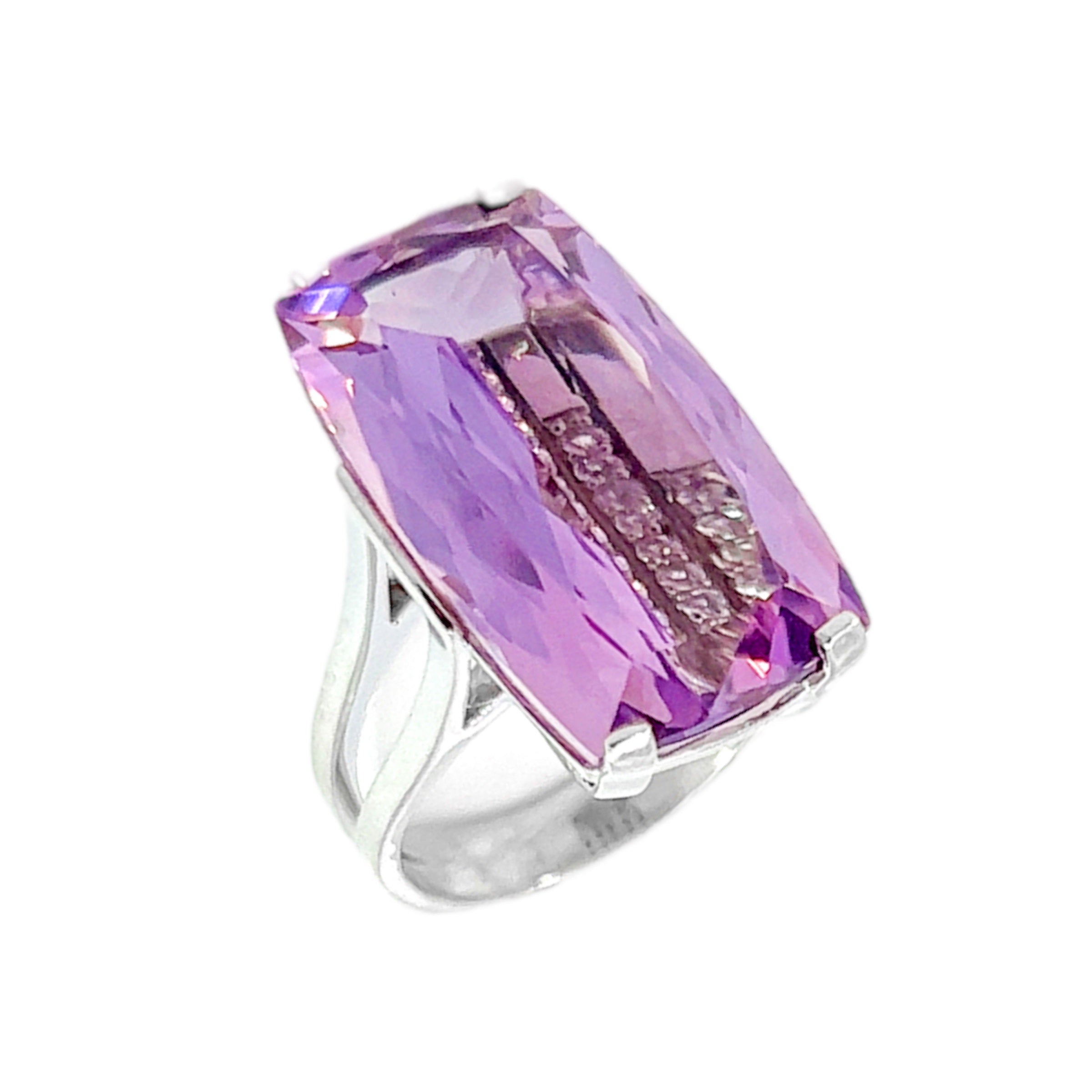 TRANSPARENZA Ring (0890) - Pink Amethyst / SS