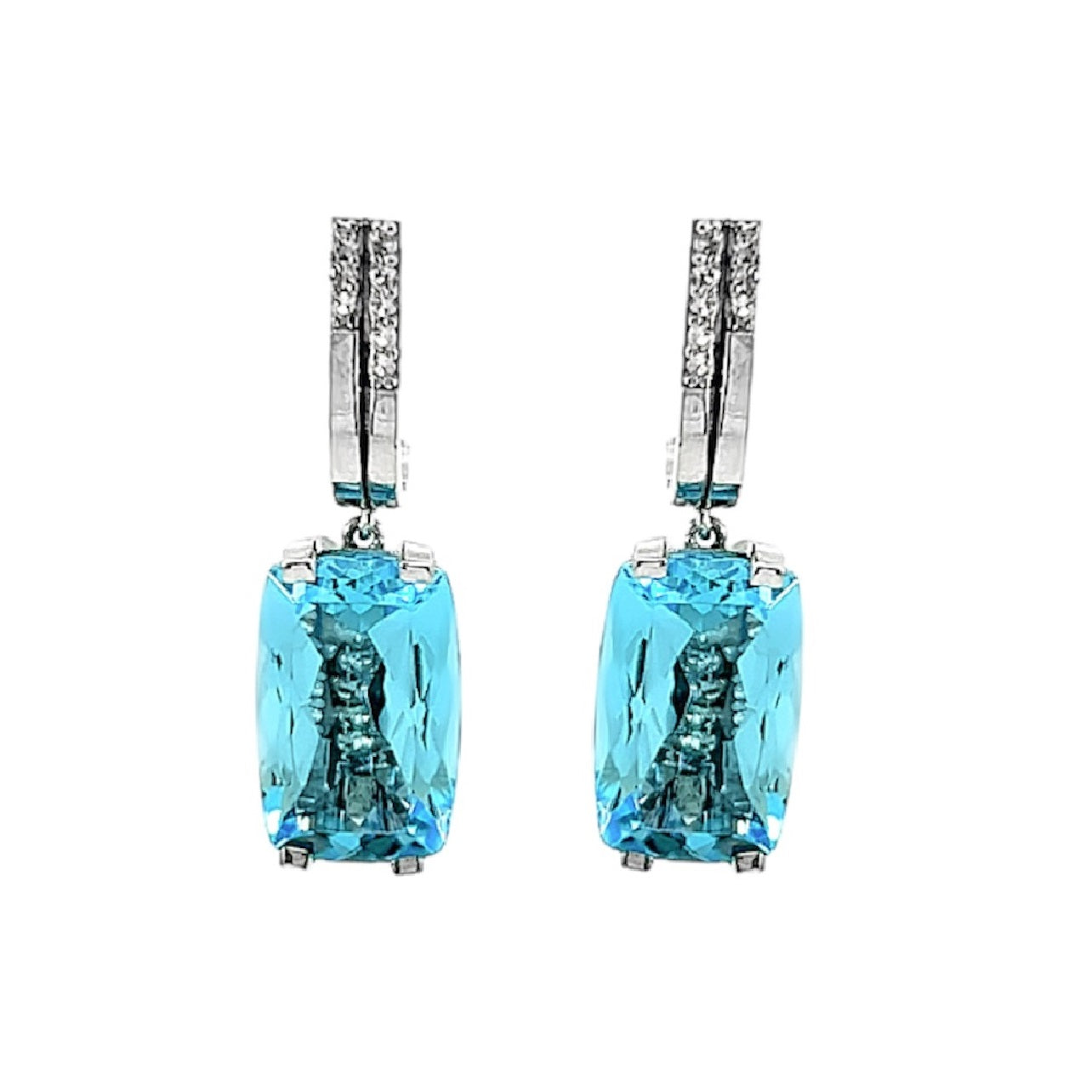 TRANSPARENZA Earrings (0890) - Blue Topaz / SS