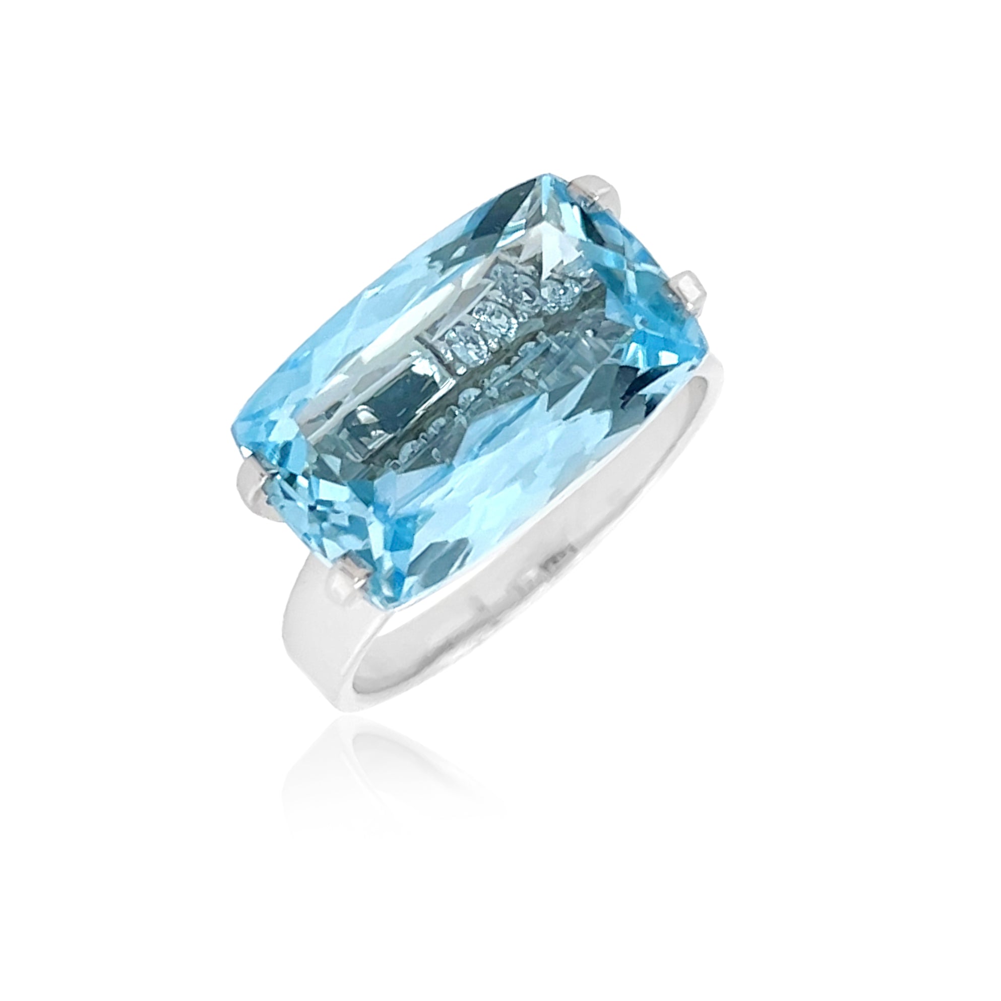 TRANSPARENZA Ring (0890) - Blue topaz / SS