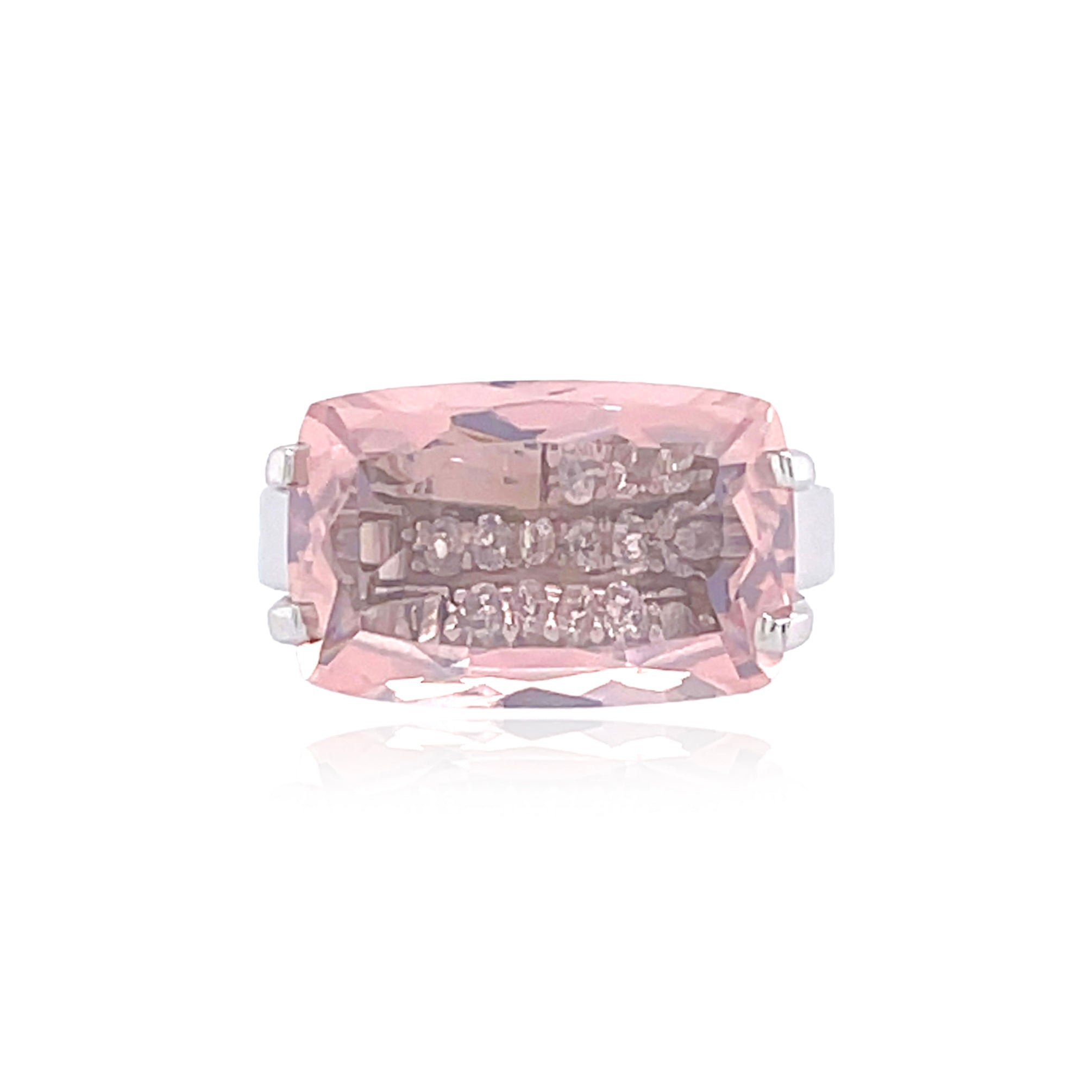 TRANSPARENZA Ring (0890) - Rose Quartz / SS