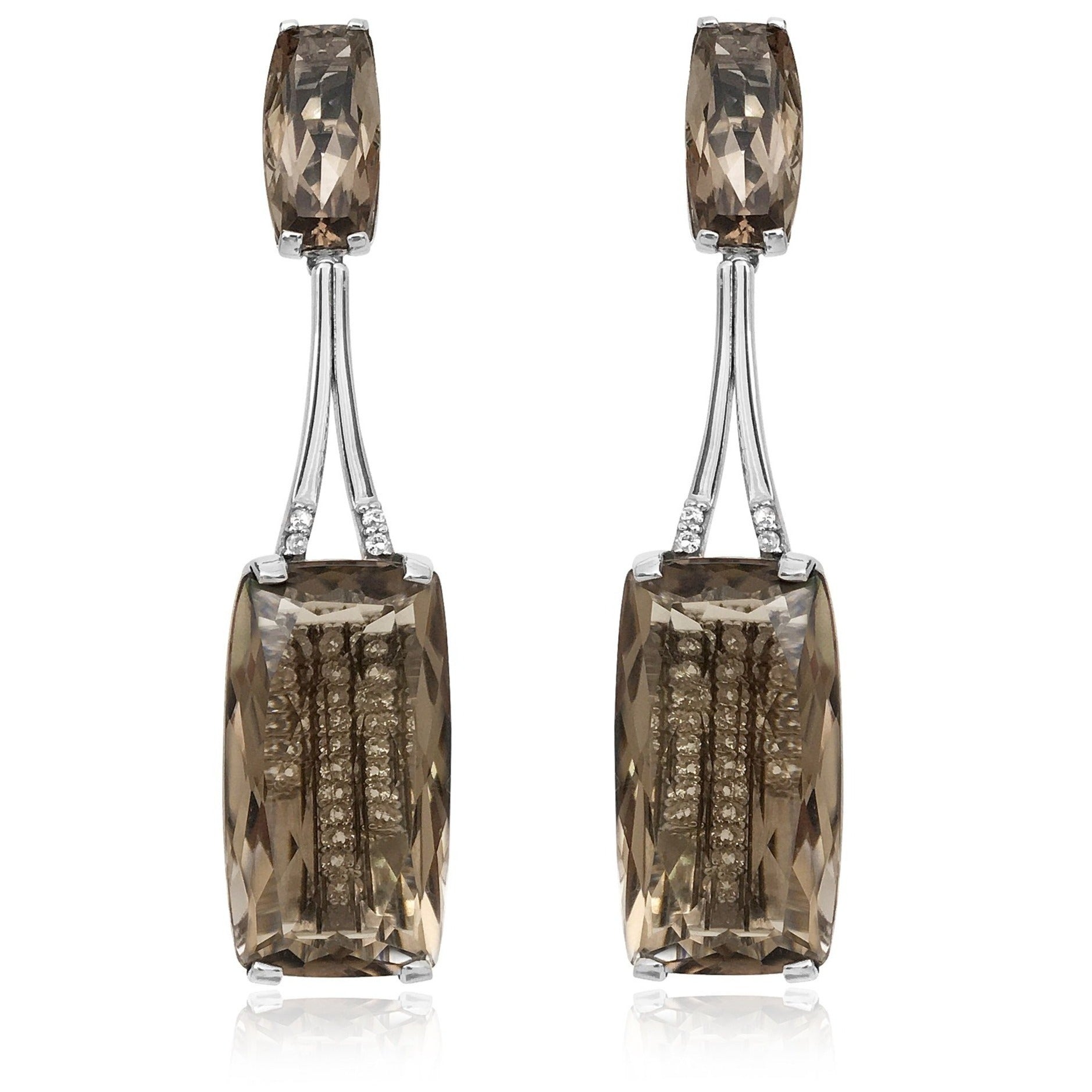 TRANSPARENZA Earrings (0890) - Smoky Quartz / SS