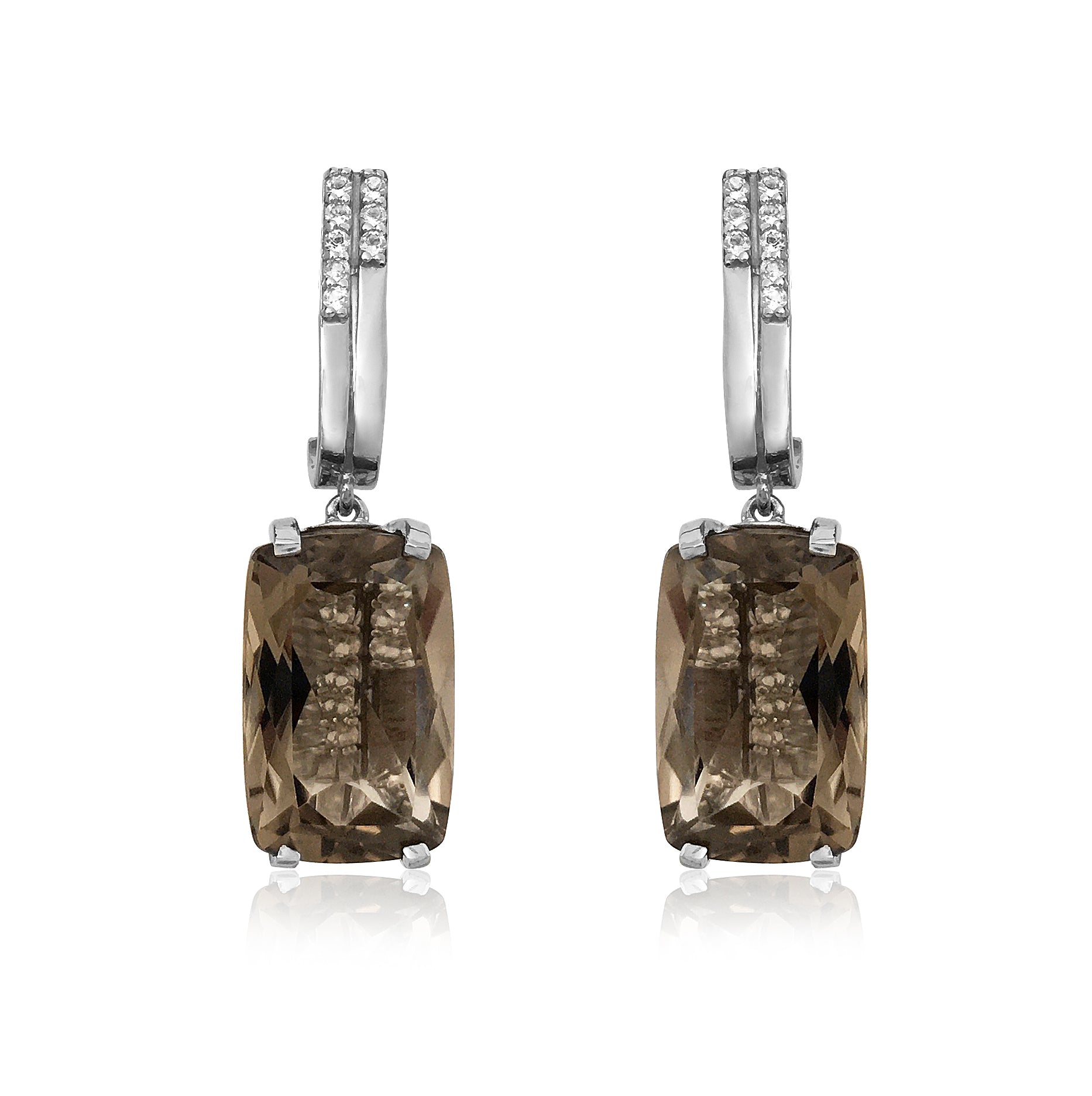 TRANSPARENZA Earrings (0890) - Smoky Quartz / SS