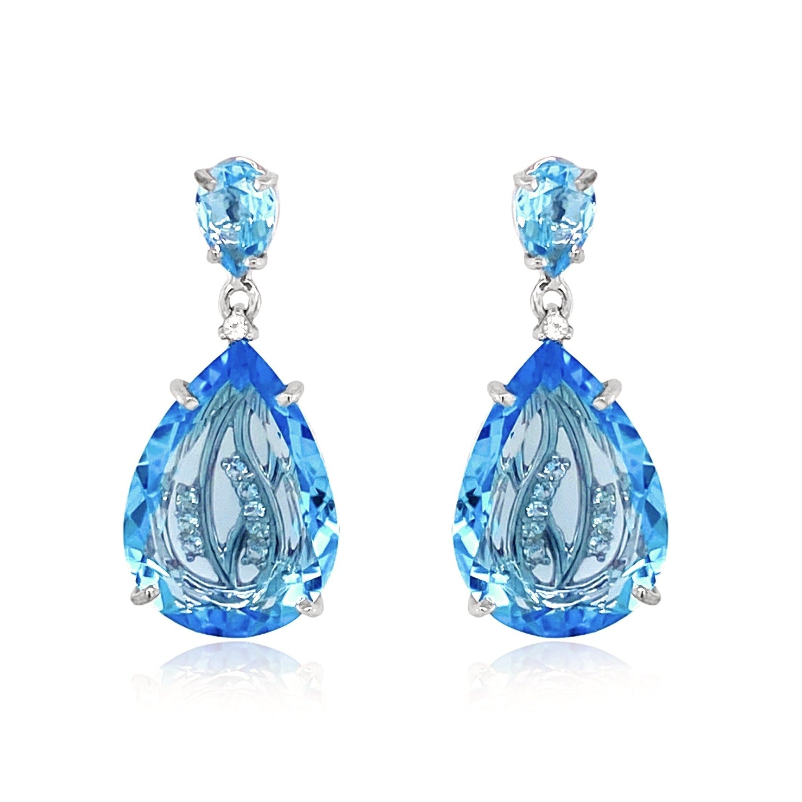 TRANSPARENZA Earrings (1052) - Blue Topaz / SS