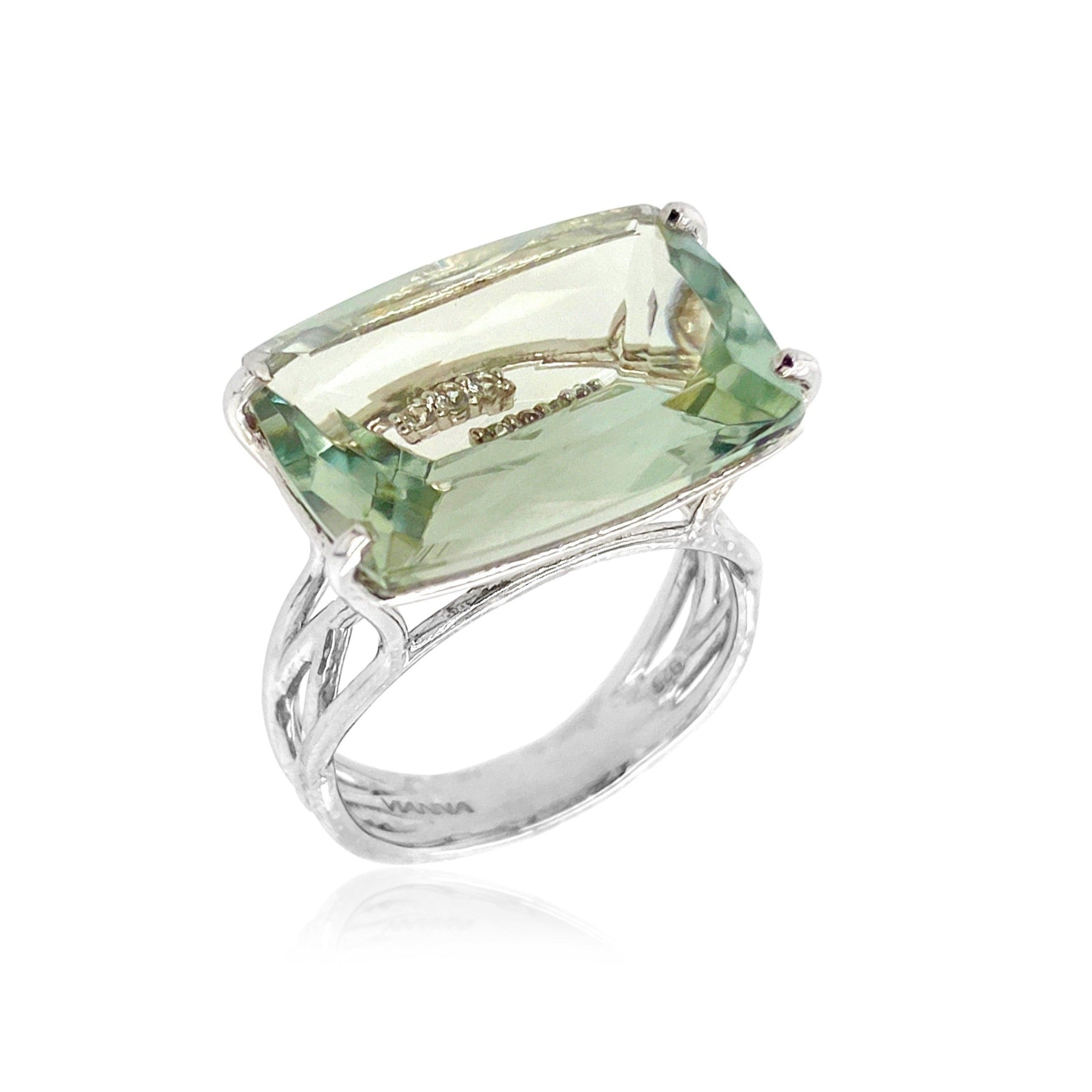 TRANSPARENZA Ring (1052) - Prasiolite / SS