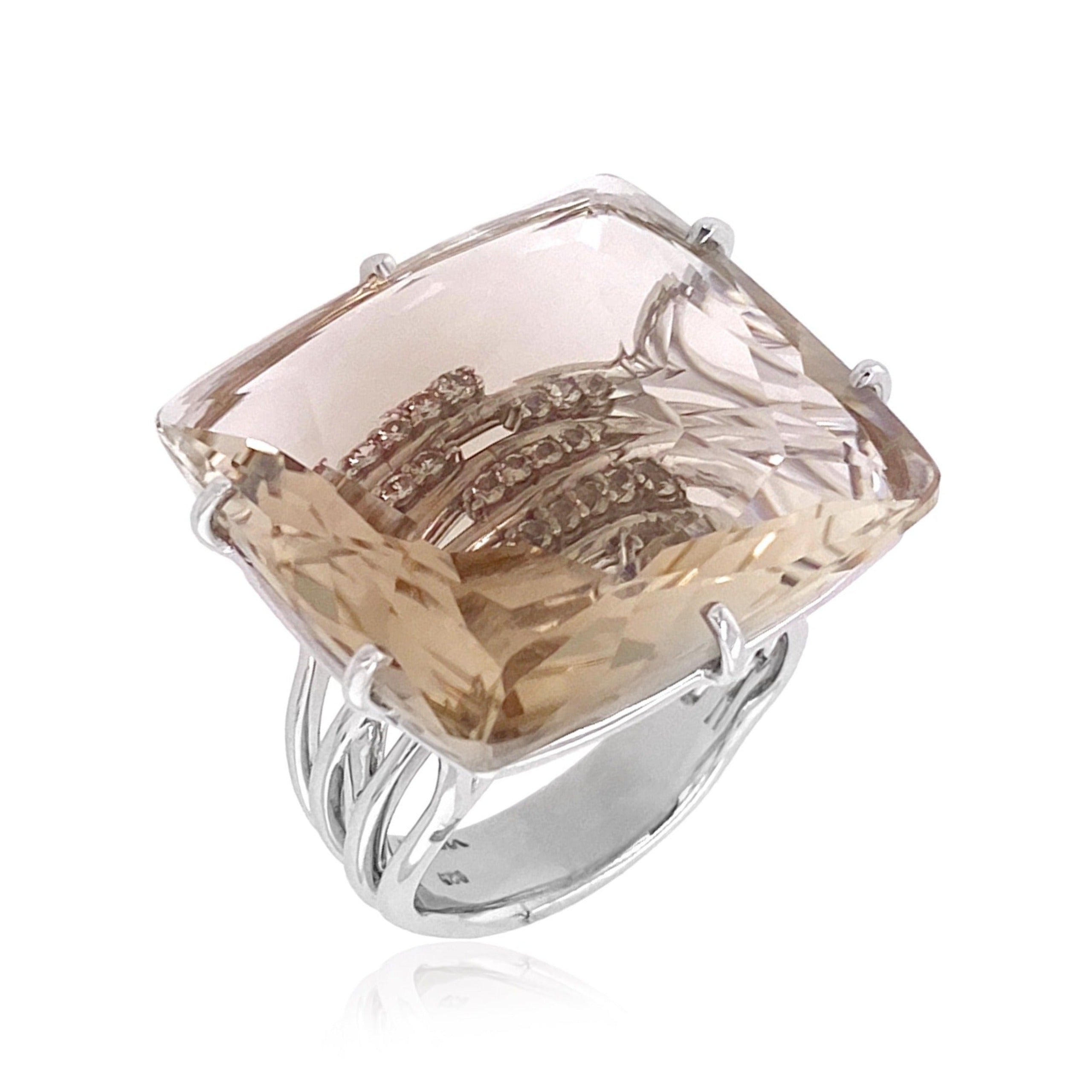 TRANSPARENZA Ring (1052) - Smoky Quartz / SS