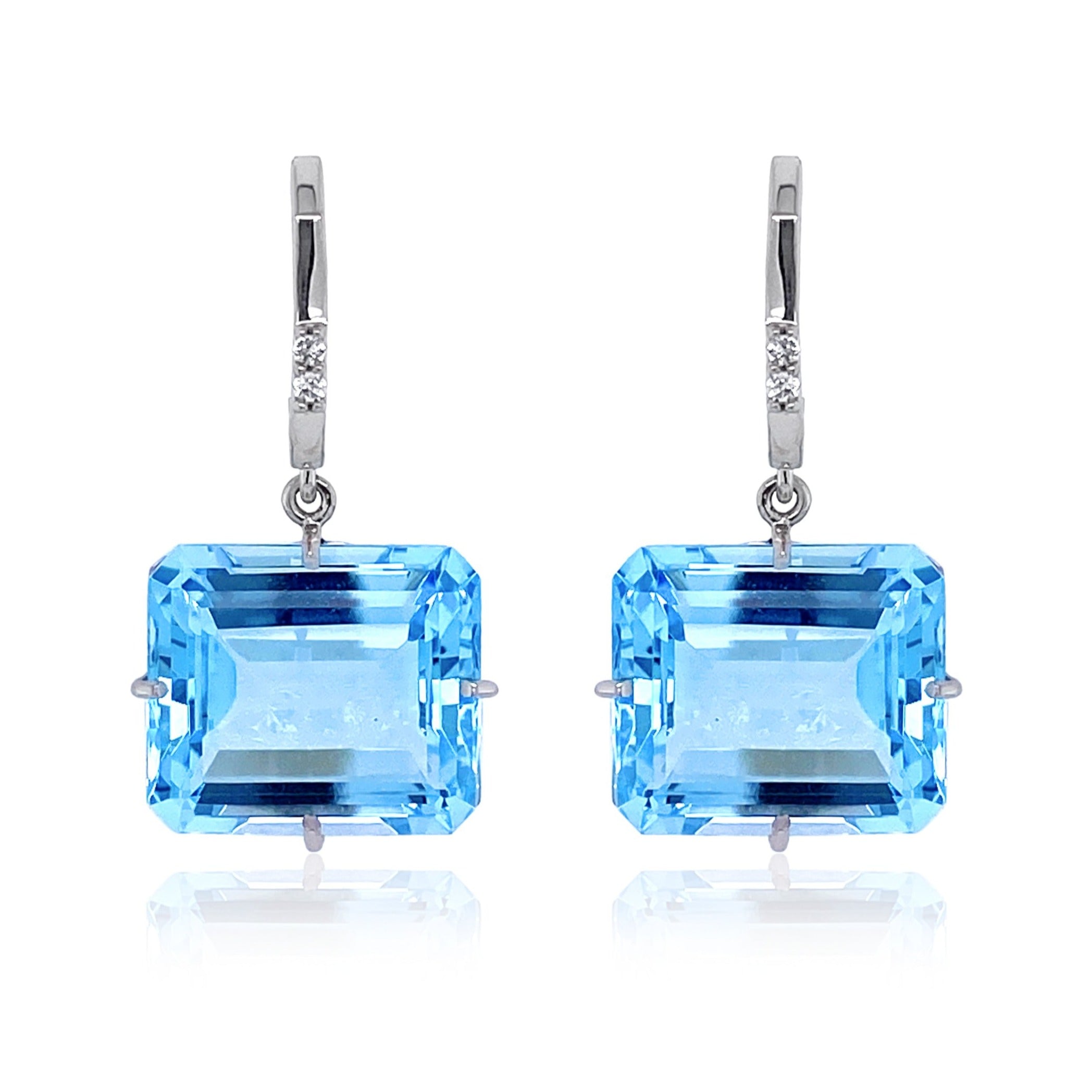 COLUNA Earrings (1156) - Blue Topaz / SS