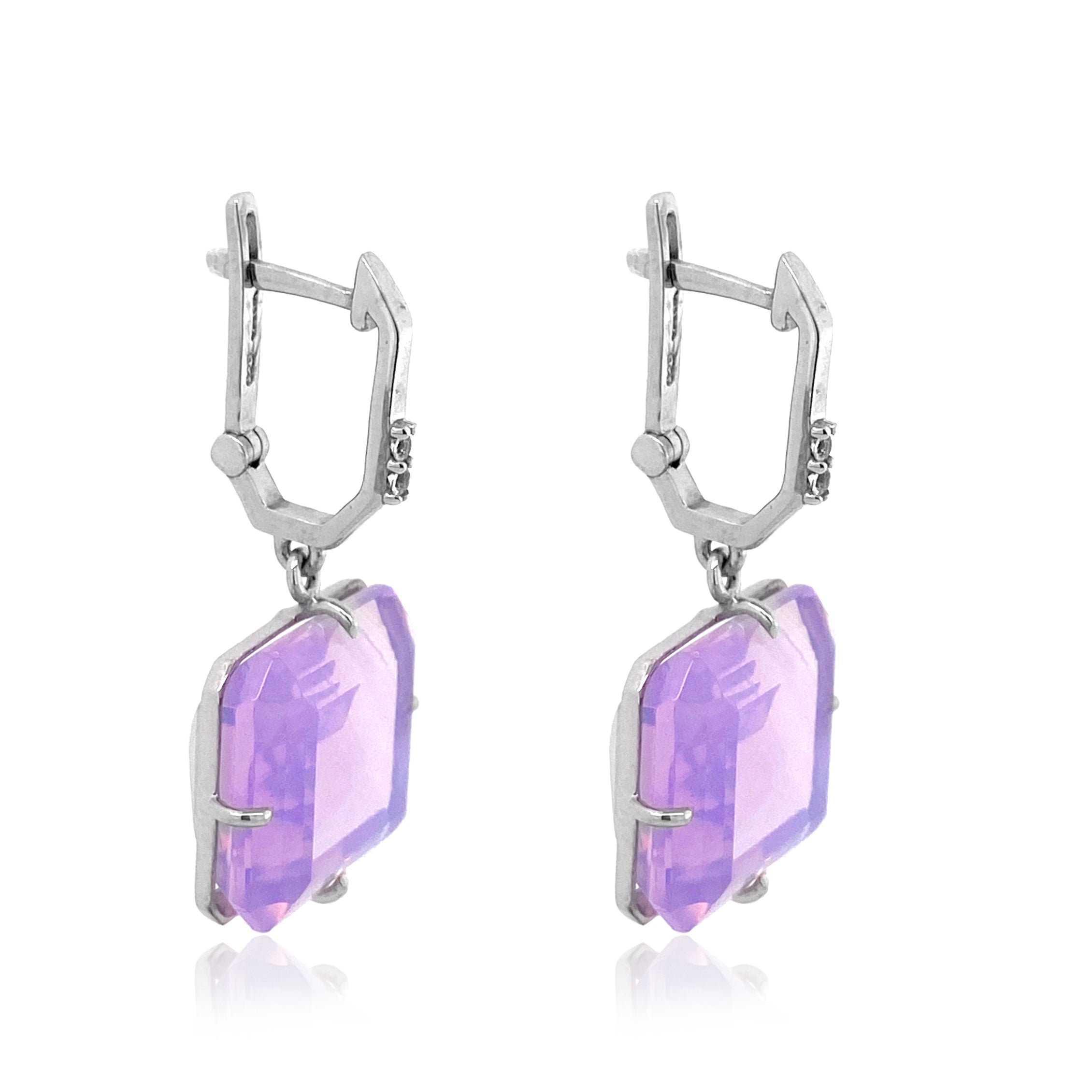 COLUNA Earrings (1156) - Lilac Opal Amethyst / SS