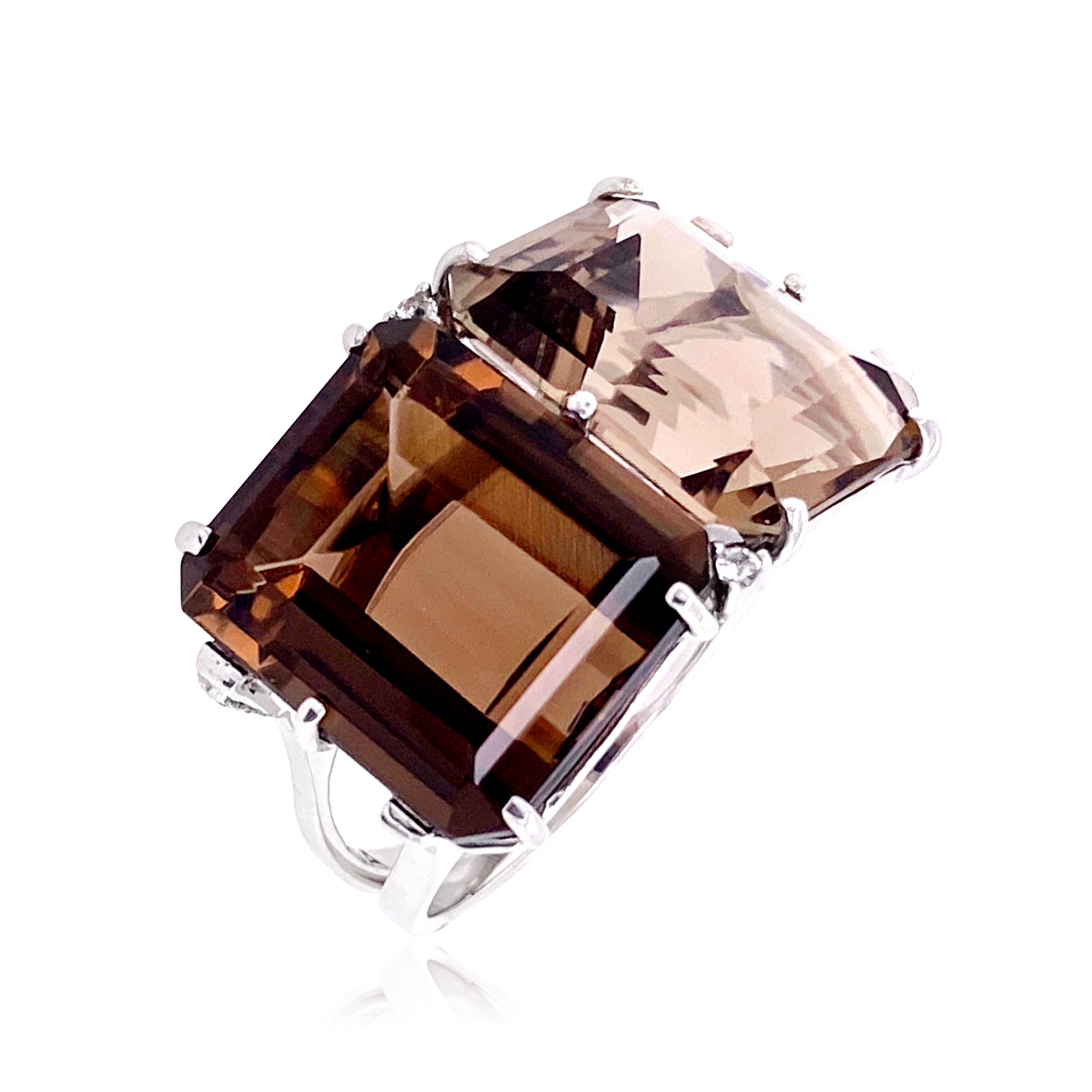 COLUNA Ring (1156) - Smoky Quartz / SS