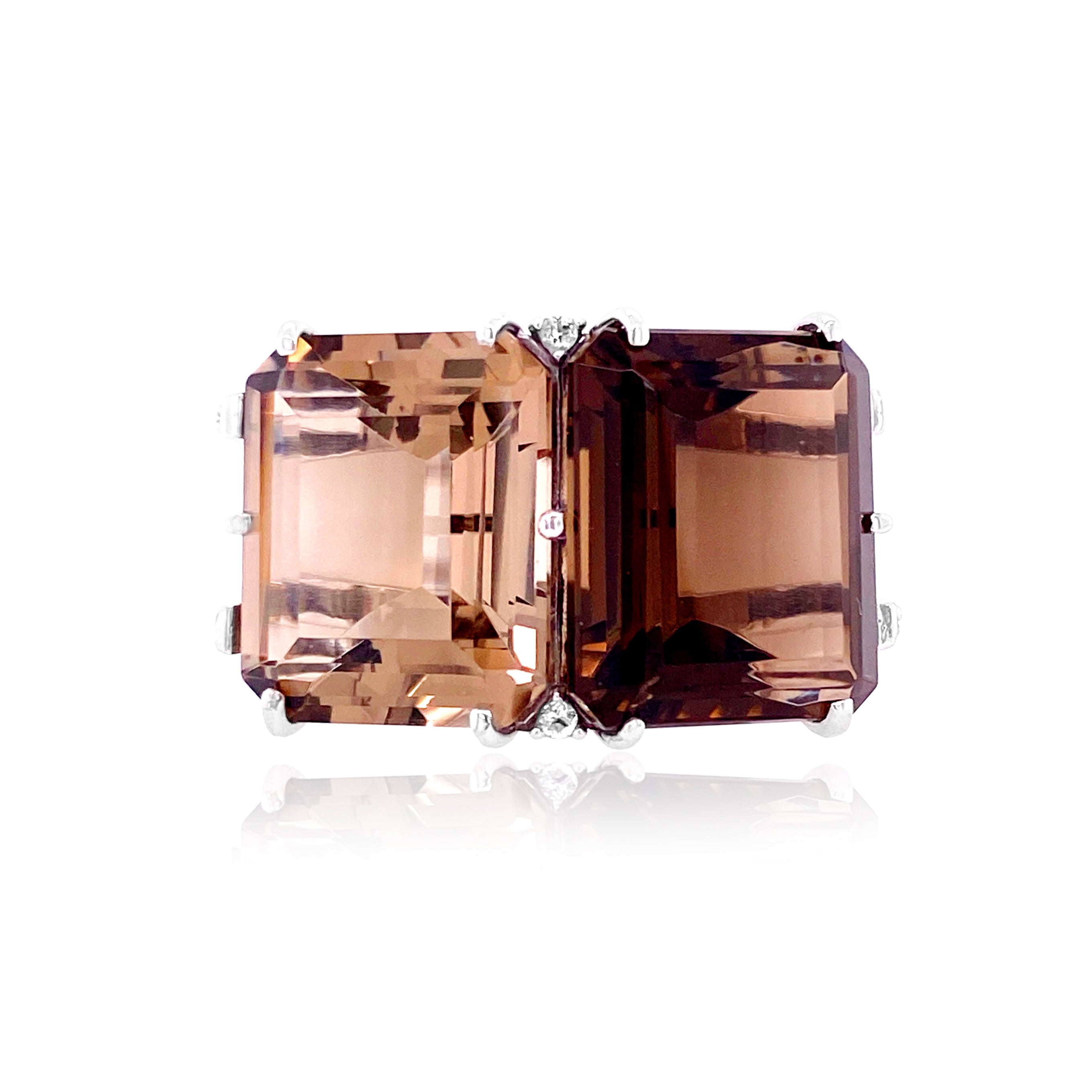 COLUNA Ring (1156) - Smoky Quartz / SS