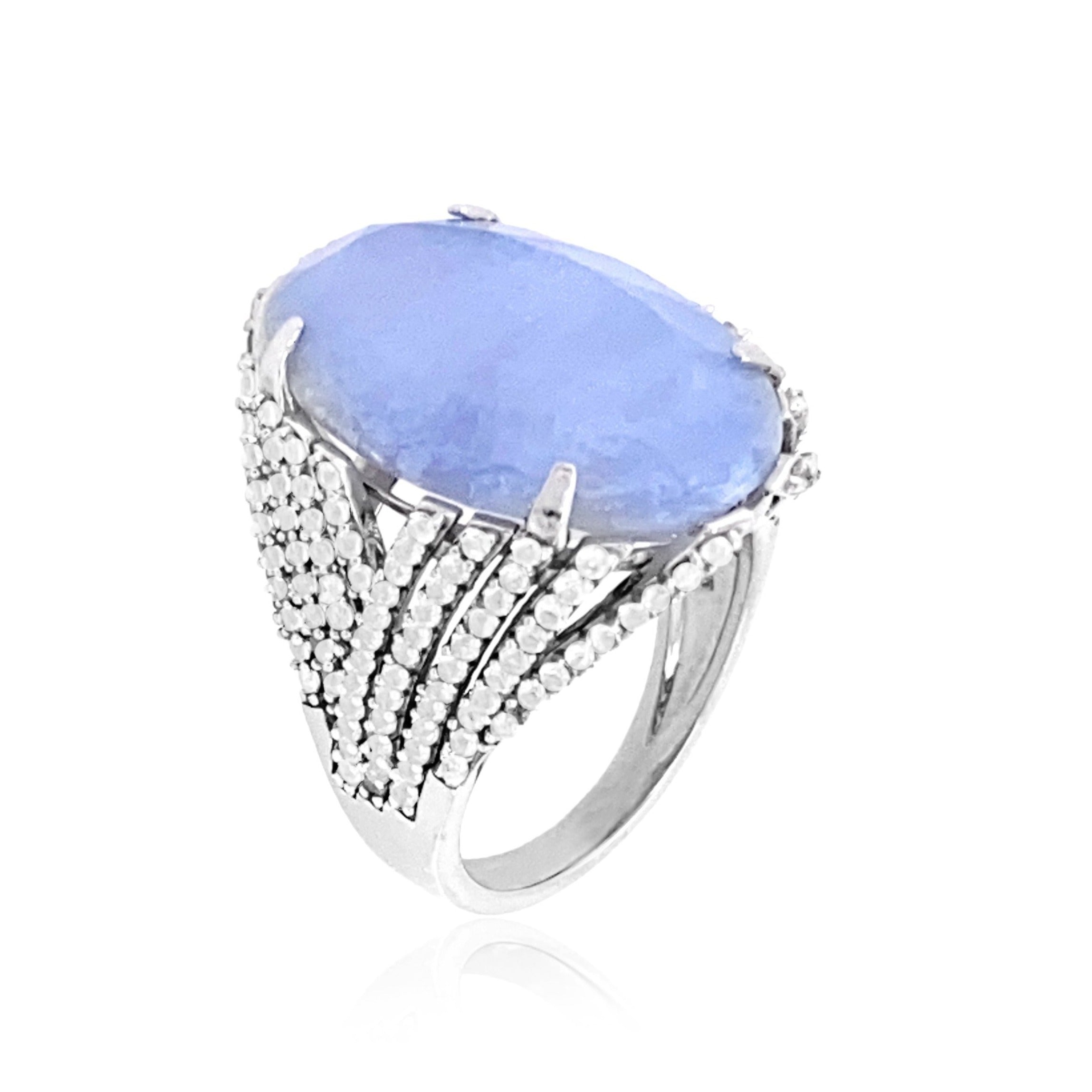 VILLA RICA Ring (1213) - Blue Chalcedony / SS