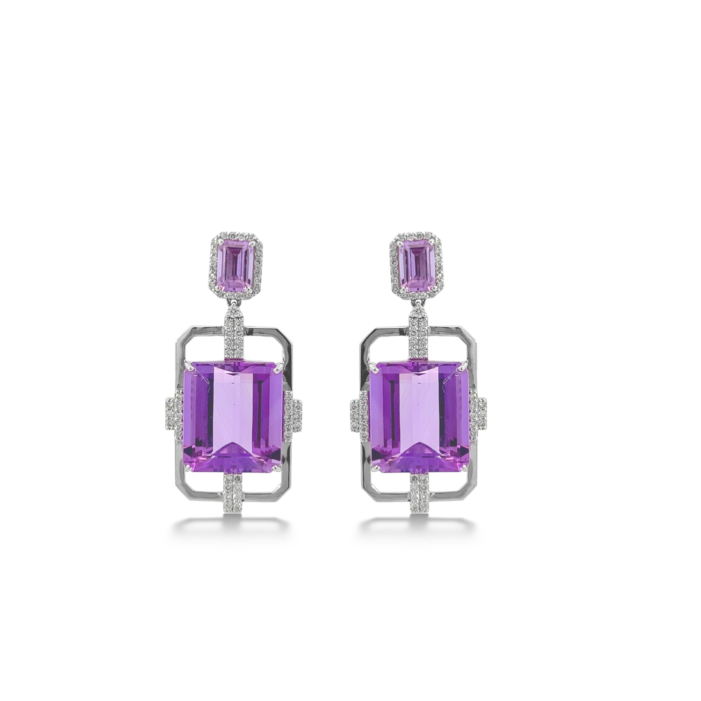 18K Amethyst Earrings