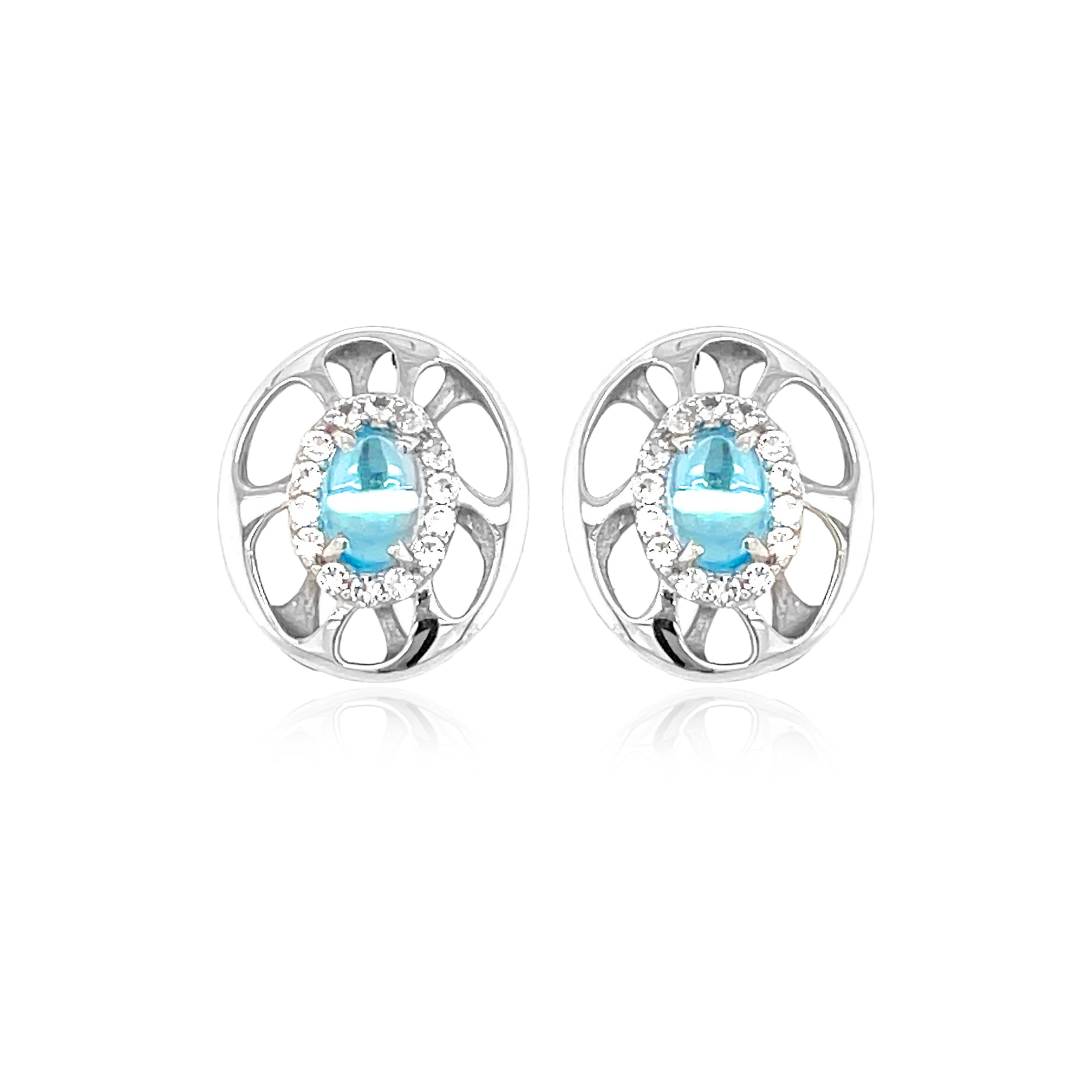 PULSE Earrings (1286) - Blue Topaz / SS