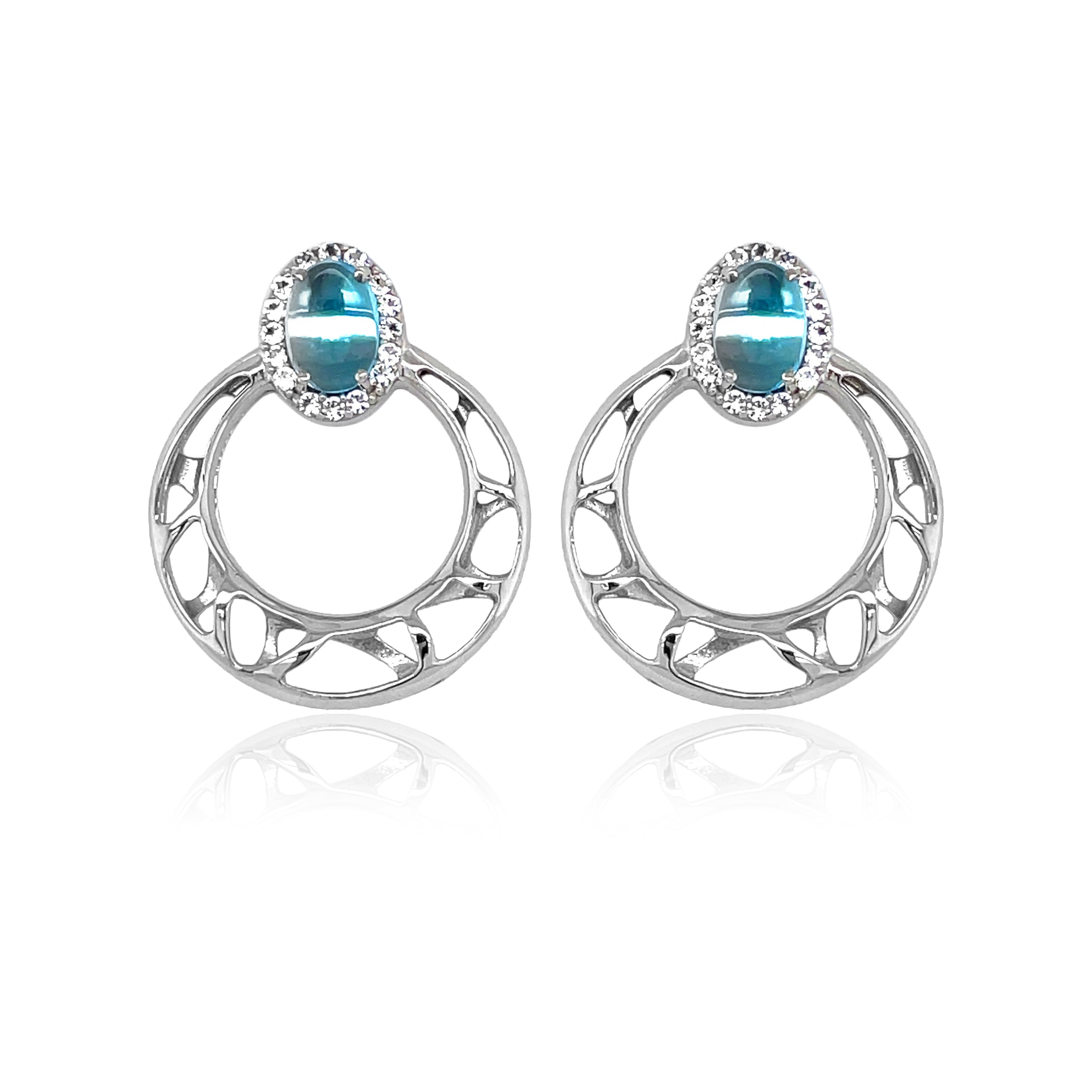 PULSE Earrings (1286) - Bleu Topaz / SS