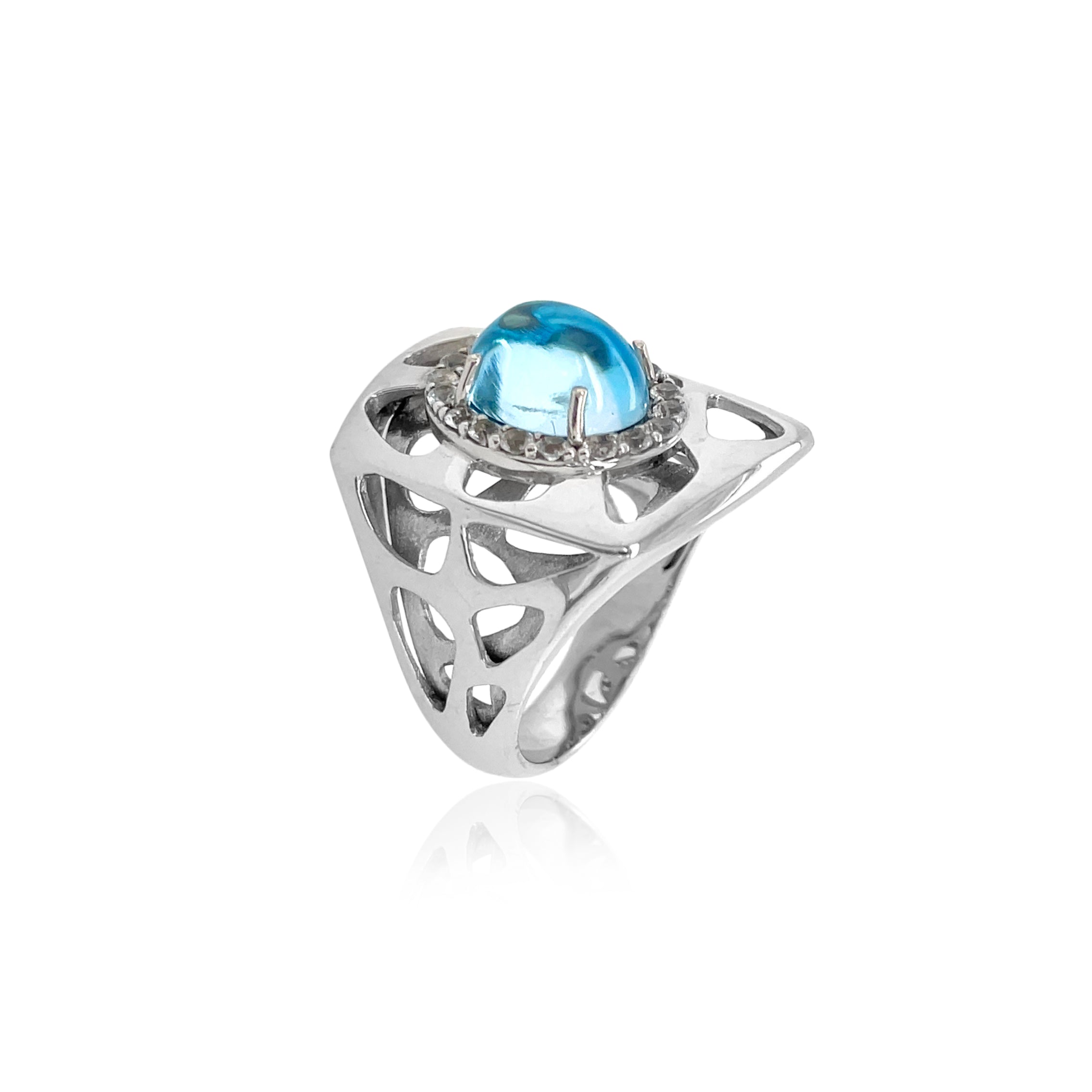 PULSE Ring (1286) - Blue Topaz / SS